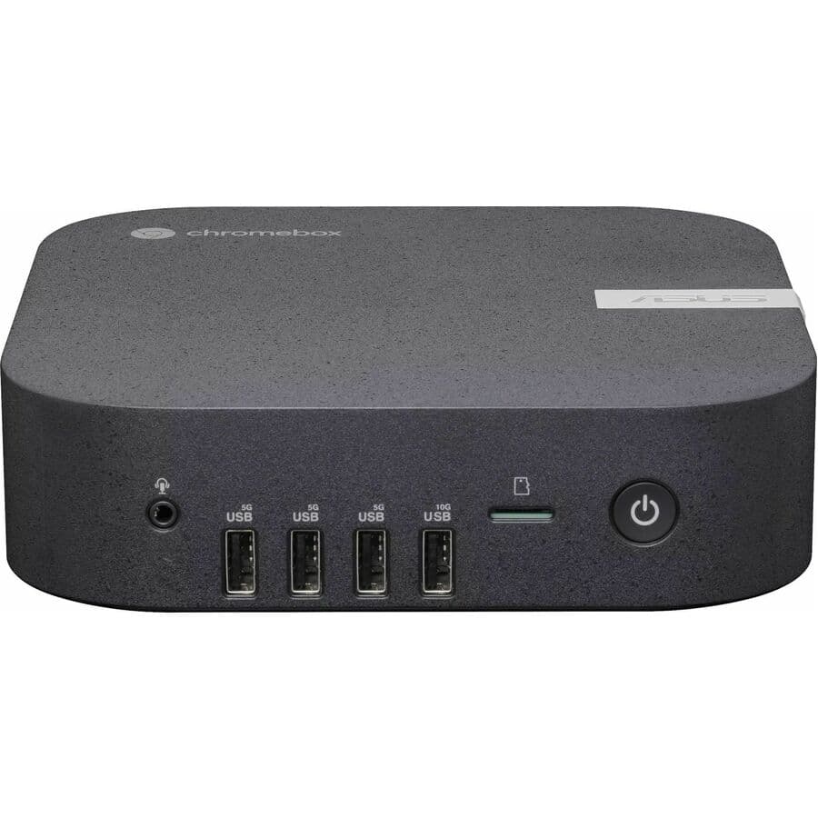ASUS Chromebox 5A enterprise mini PC with Intel Core i3-1315, 8 GB DDR5 RAM, and 128 GB NVMe SSD