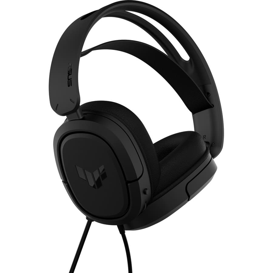 ASUS TUF Gaming H1 Wireless headset in black with over-ear cups and boom microphone