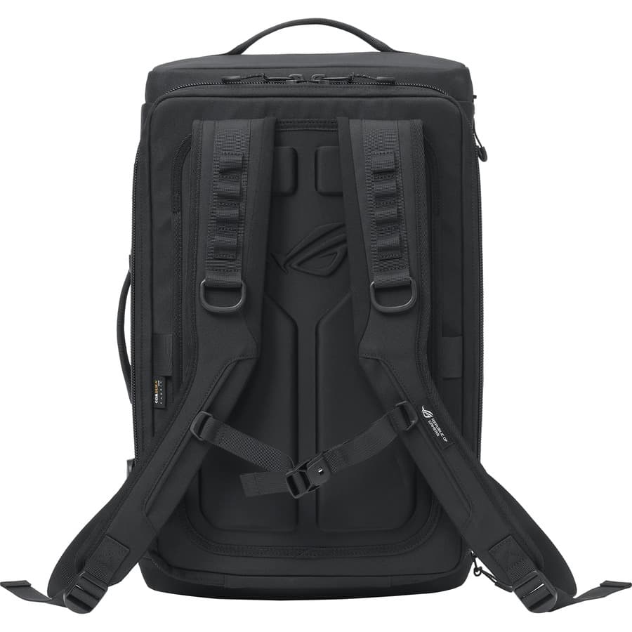 ASUS ROG Archer Weekender black 17-inch backpack with 32 liter capacity and padded back panel