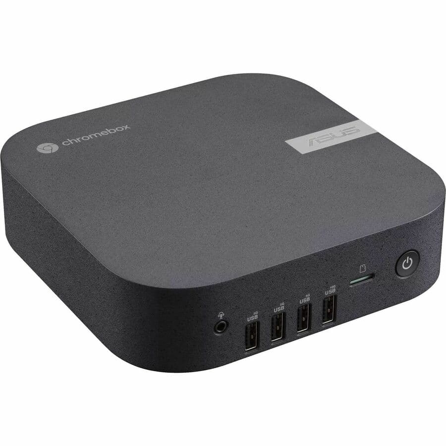 ASUS Chromebox 5A enterprise mini PC with Intel Core i3-1315, 8 GB DDR5 RAM, and 128 GB NVMe SSD