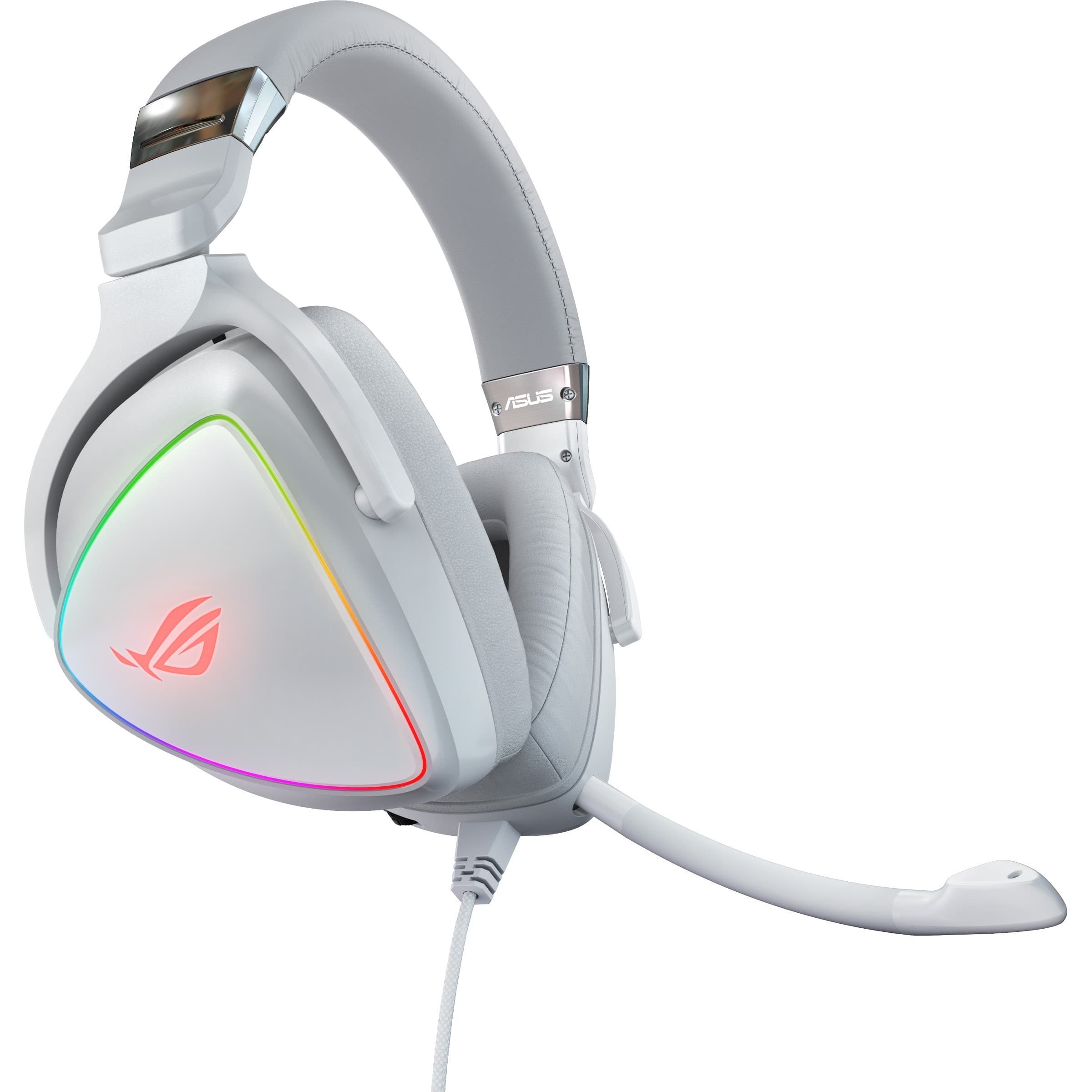 ROG DELTA WHITE EDITION ON EAR WIRED GAMING HEADSET MIC RGB LIGHTING NOISE CANCE view 5
