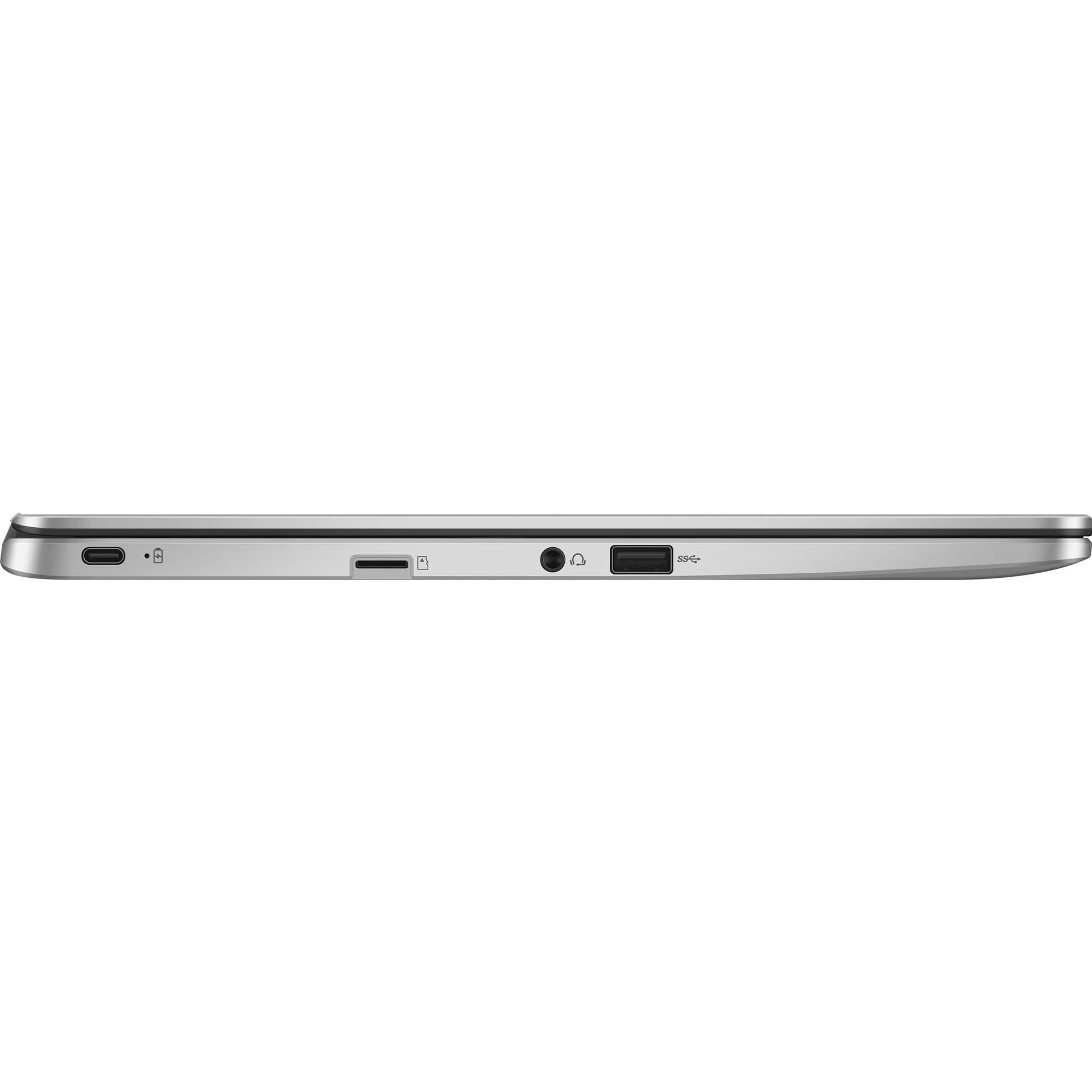 ASUS Chromebook C523NA-IH44F silver laptop with 15.6-inch display and ChromeOS