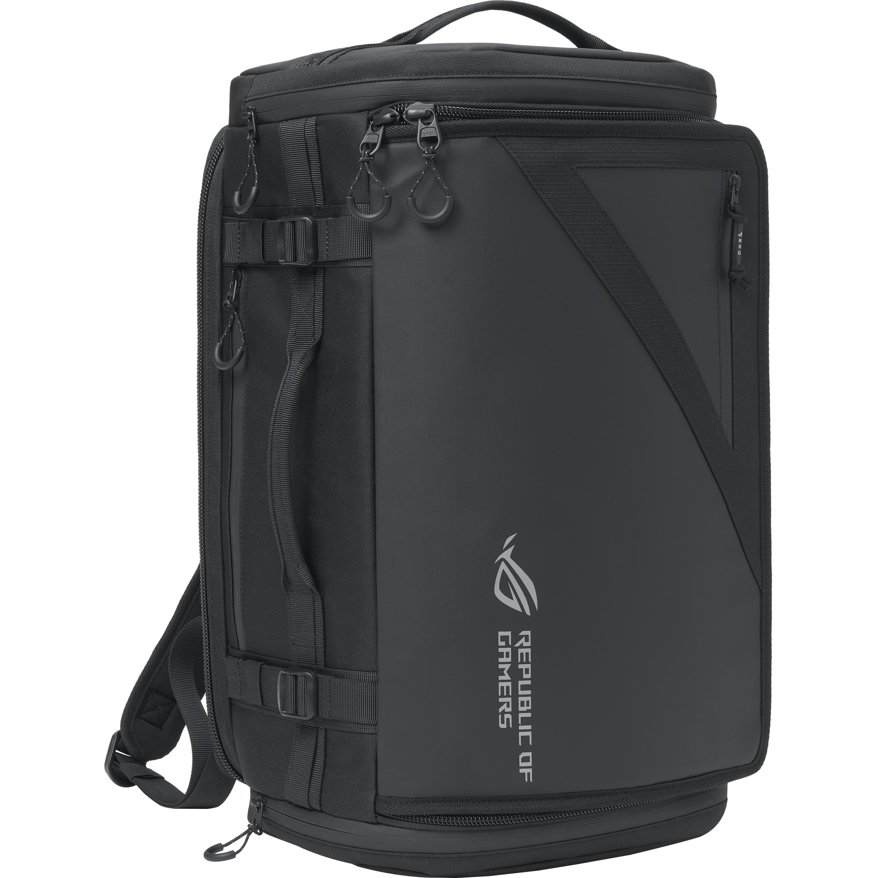 ASUS ROG Archer Weekender black 17-inch backpack with 32 liter capacity and padded back panel