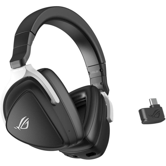 ASUS ROG Delta S Wireless gaming headset with AI beamforming microphone and 7.1 surround sound