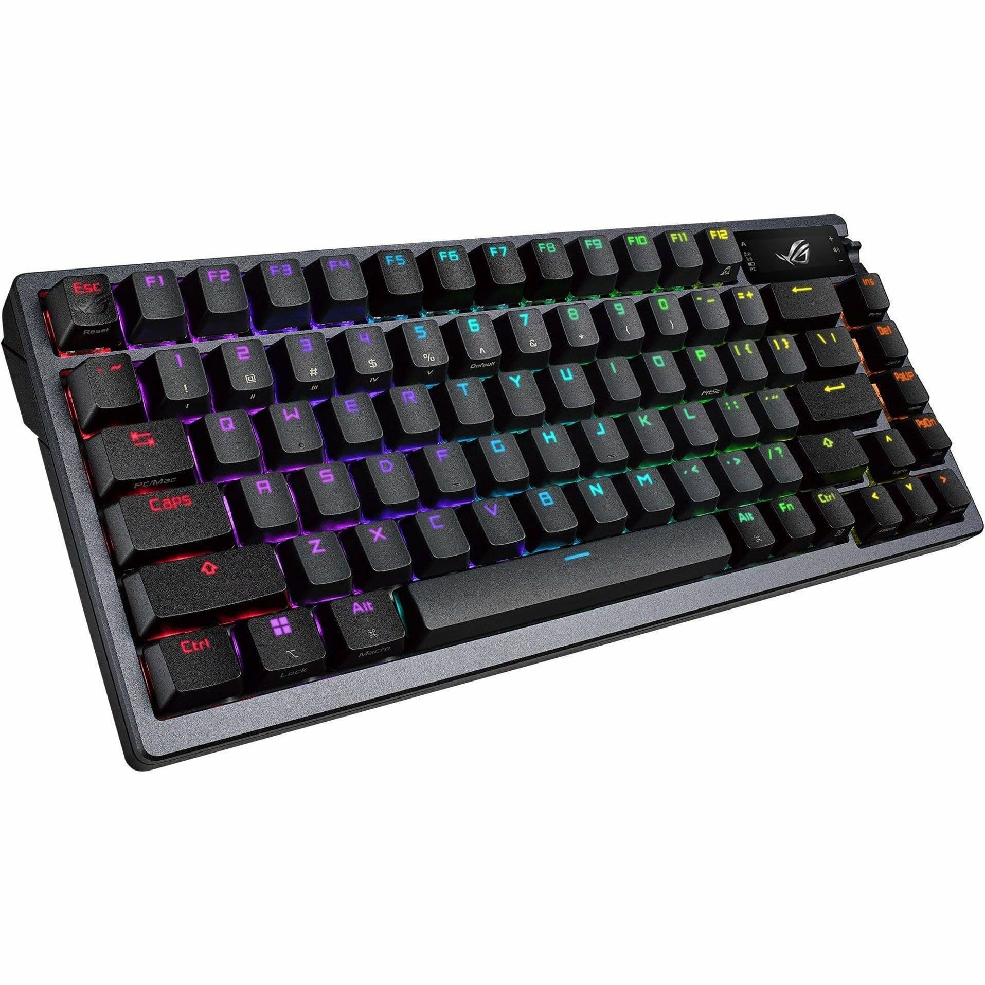 ASUS ROG Azoth 75% wireless mechanical keyboard with OLED display, PBT keycaps, and RGB lighting