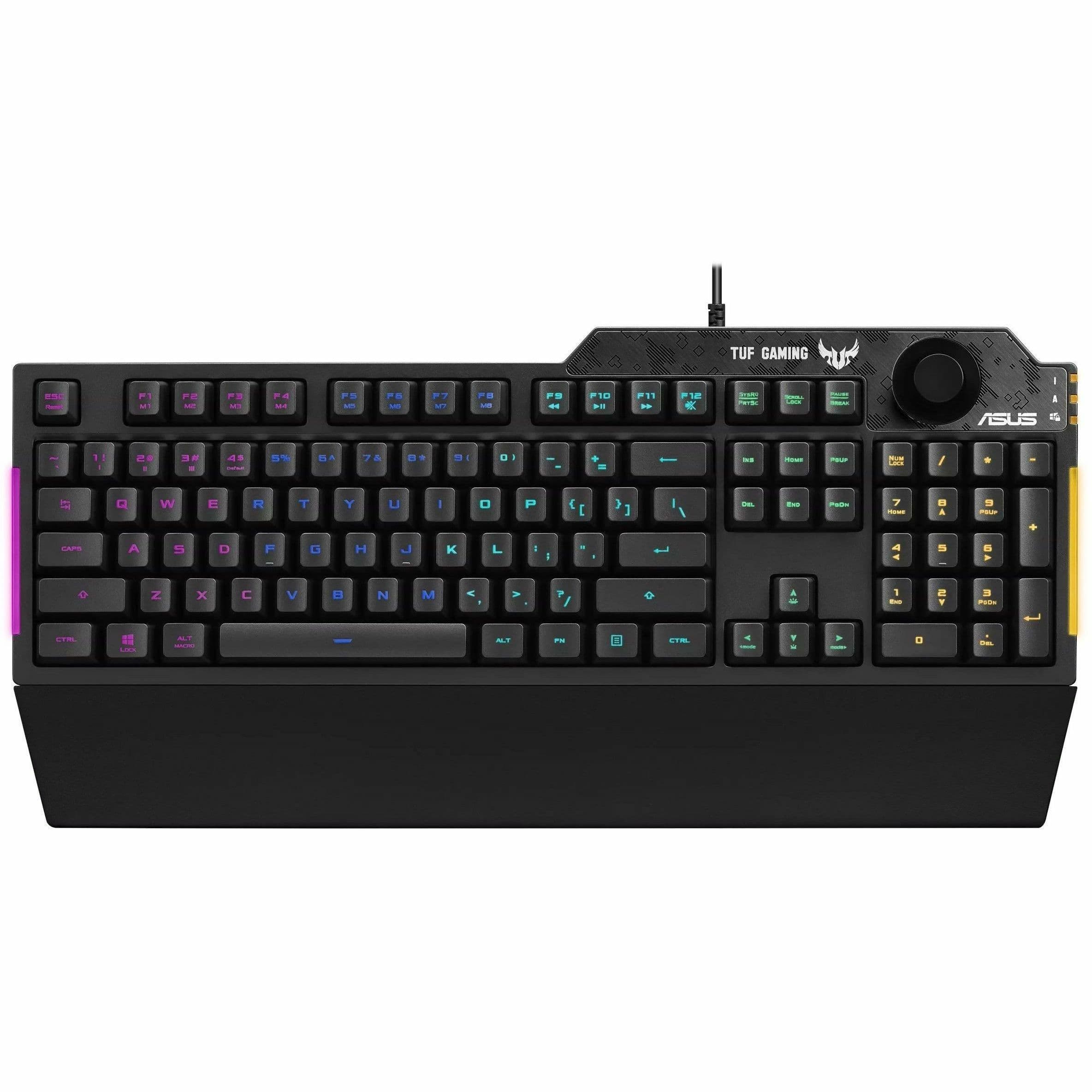 ASUS RA04 TUF GAMING K1 RGB KEYBOARD, DEDICATED VOLUME KNOB, SPILL RESISTANCE, S view 7