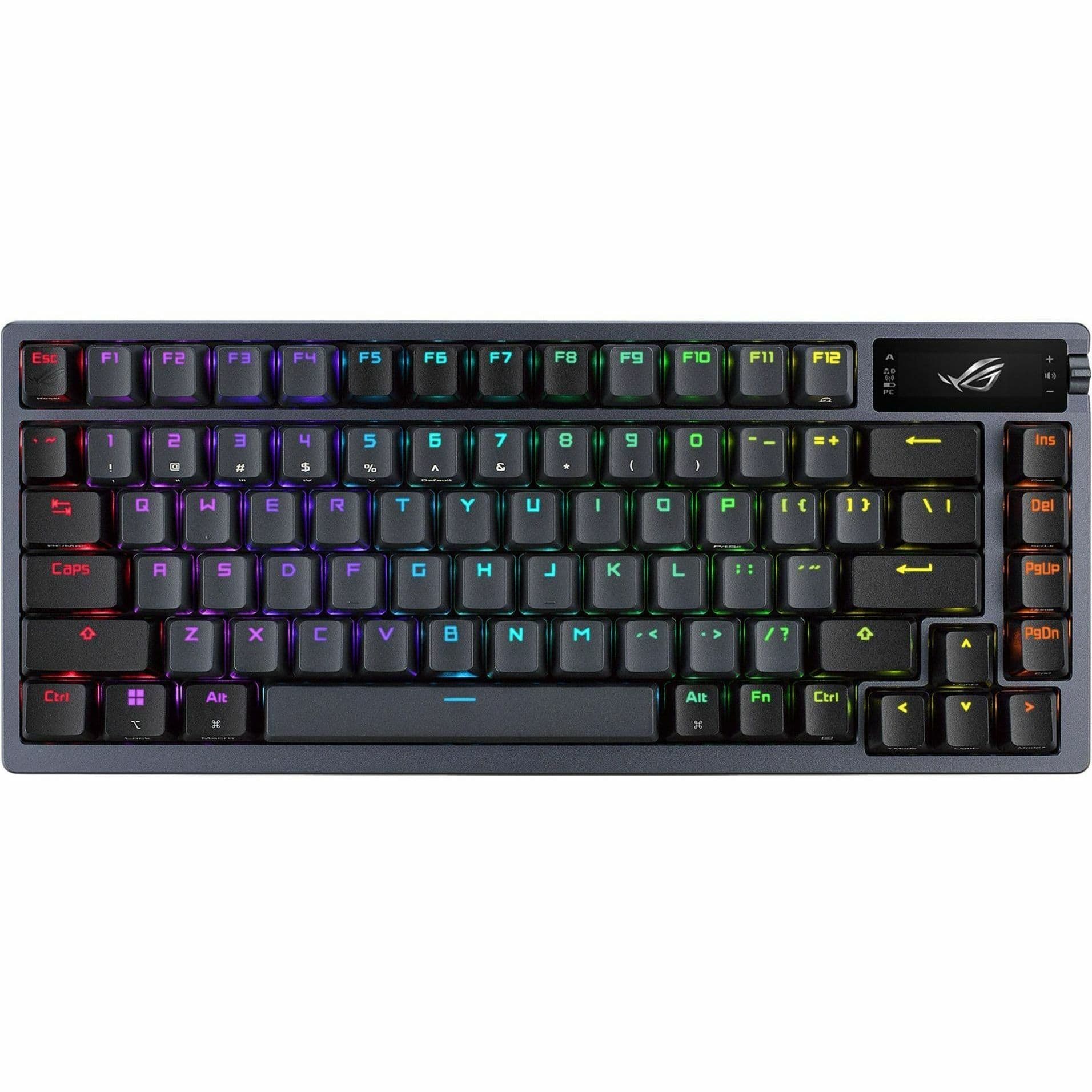 ASUS ROG Azoth wireless 75% keyboard in black with OLED display and PBT keycaps