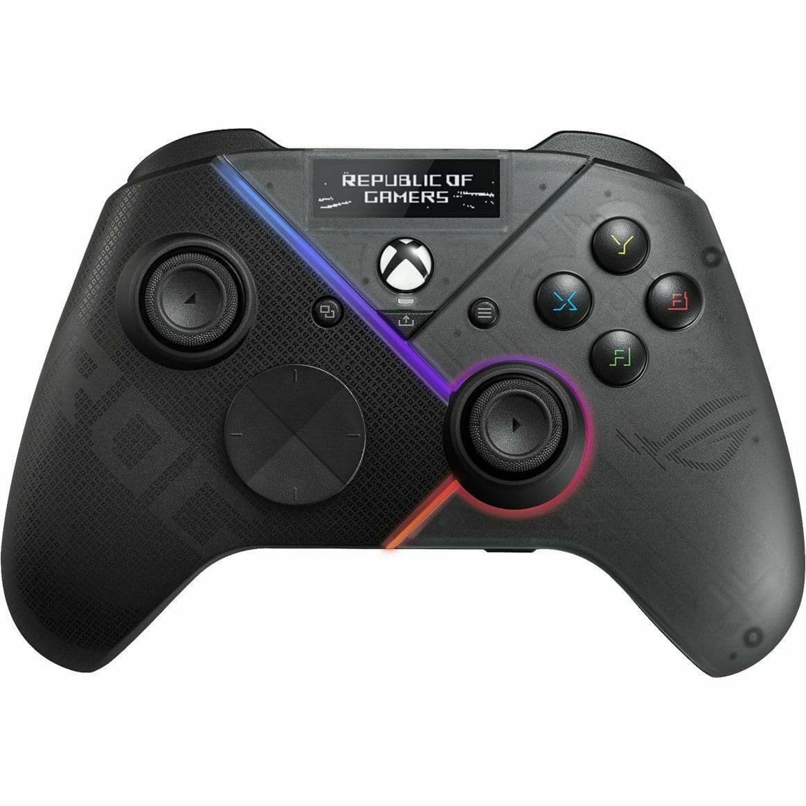 ASUS ROG Raikiri Pro black game controller with wired, wireless, and Bluetooth connectivity