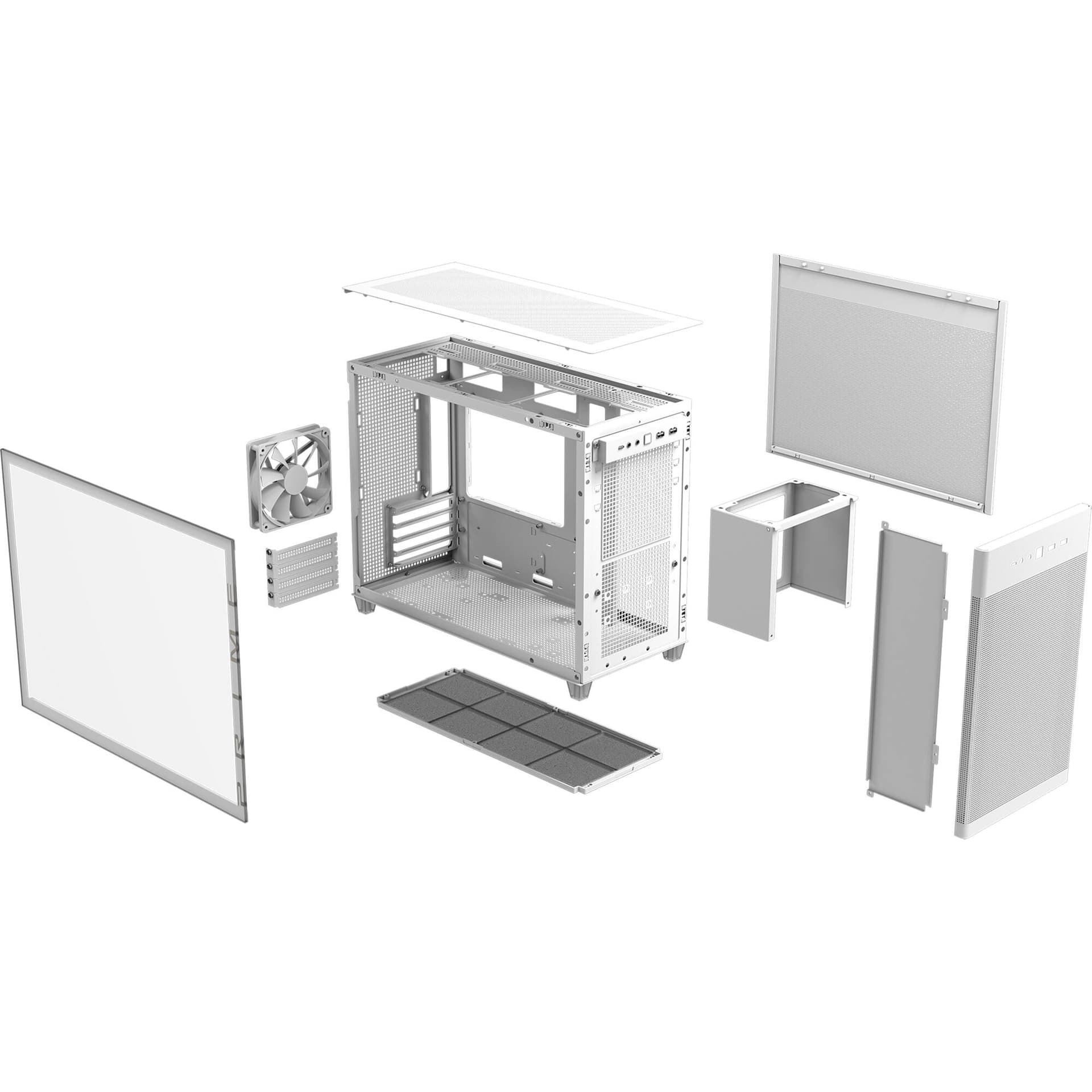 ASUS Prime AP201 white tempered glass microATX chassis with USB Type-C front panel