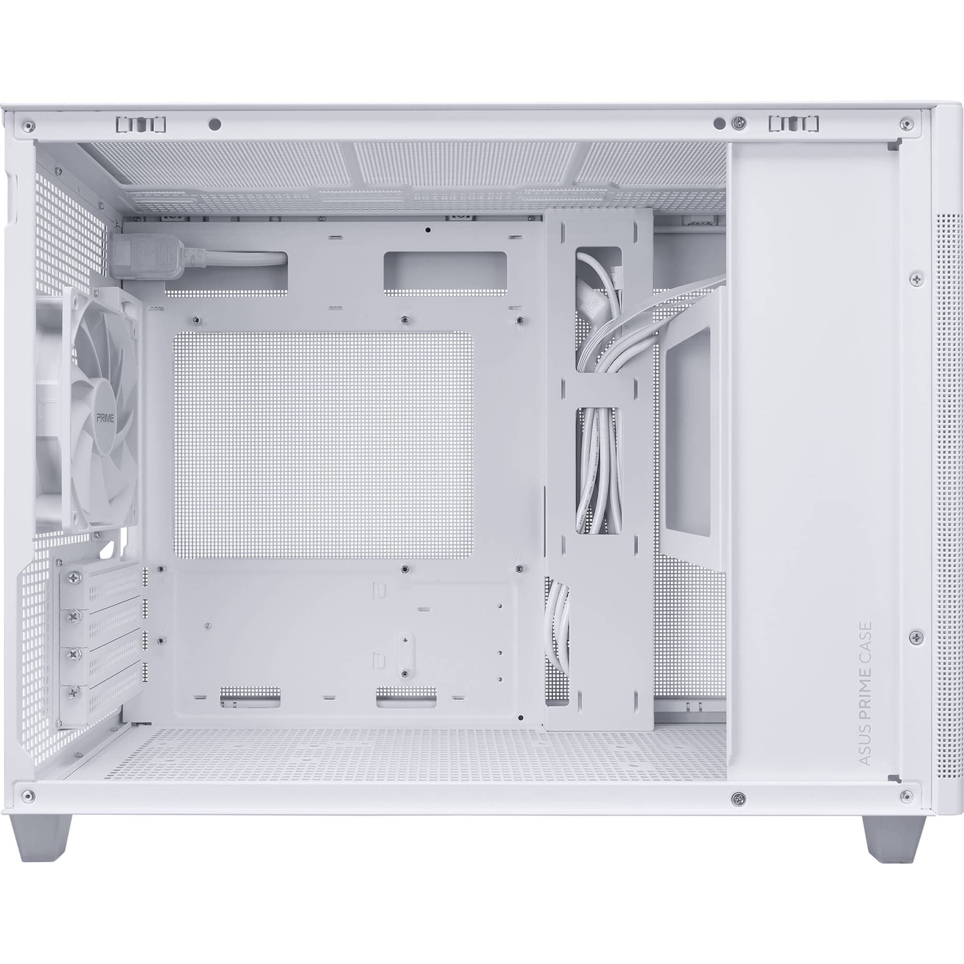 ASUS Prime AP201 white tempered glass microATX chassis with USB Type-C front panel