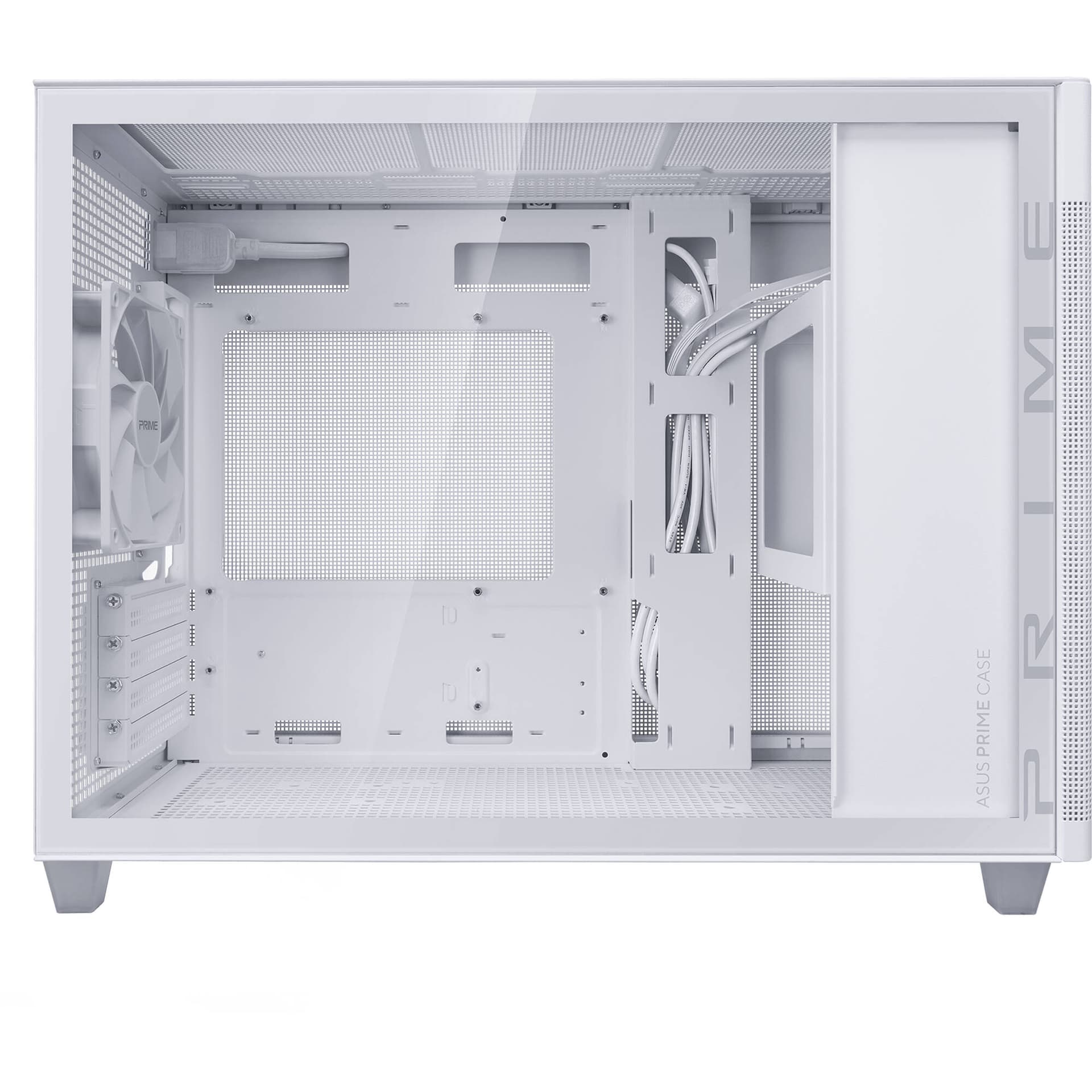 ASUS Prime AP201 white tempered glass microATX chassis with USB Type-C front panel
