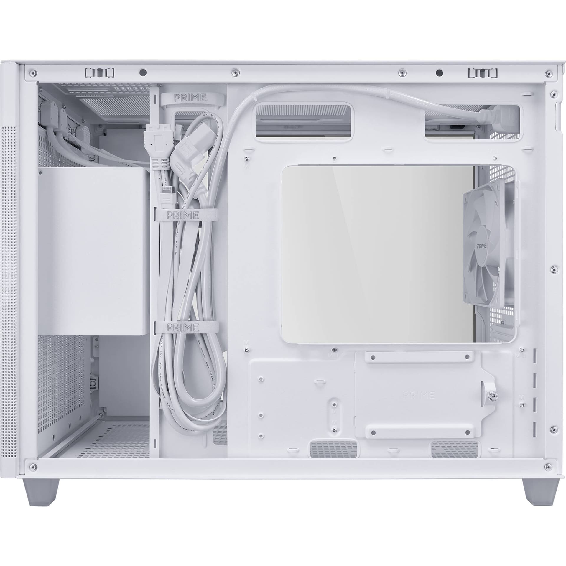 ASUS Prime AP201 white tempered glass microATX chassis with USB Type-C front panel