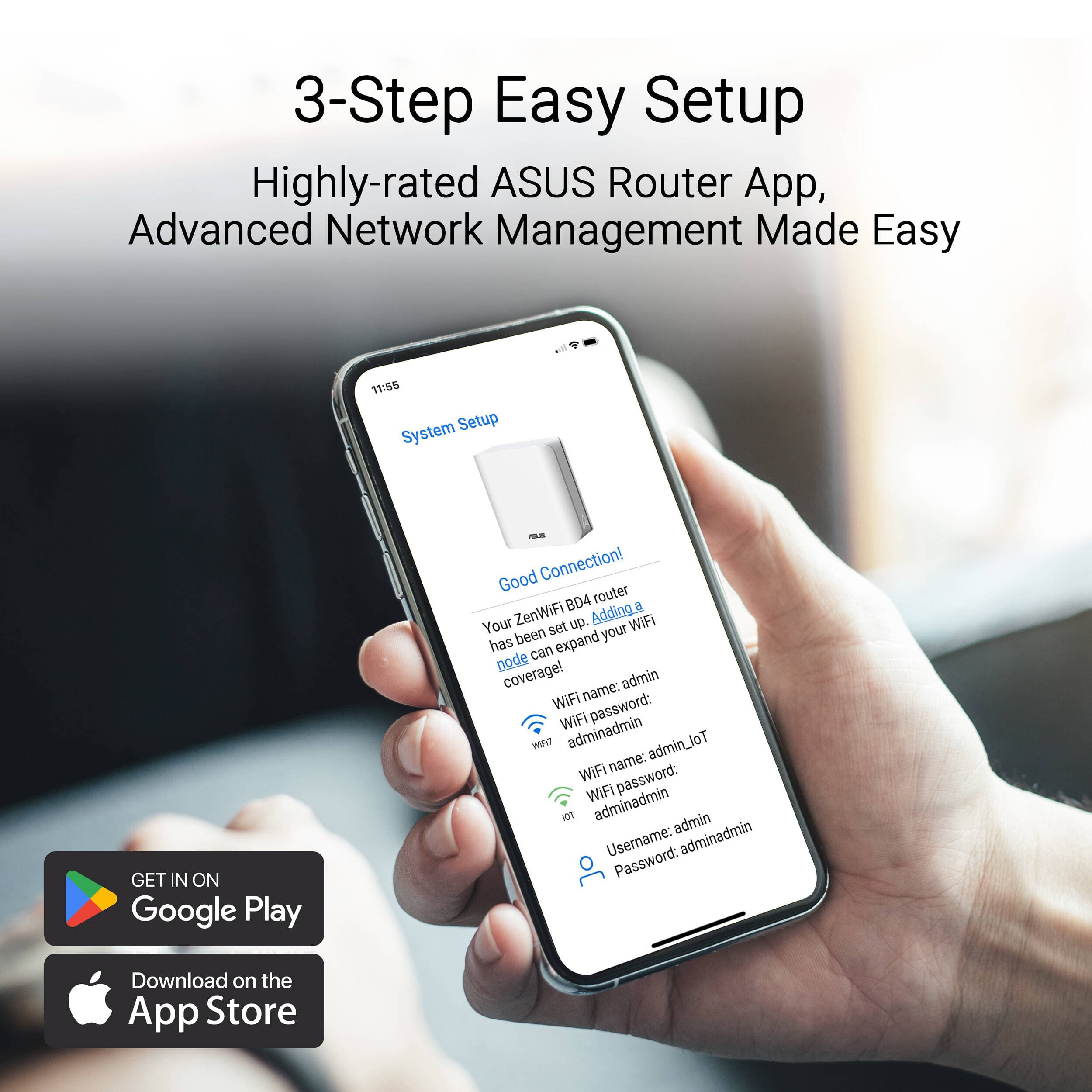 ASUS ZenWiFi BD4 3-pack dual-band Wi-Fi 7 mesh system with dual 2.5G ports