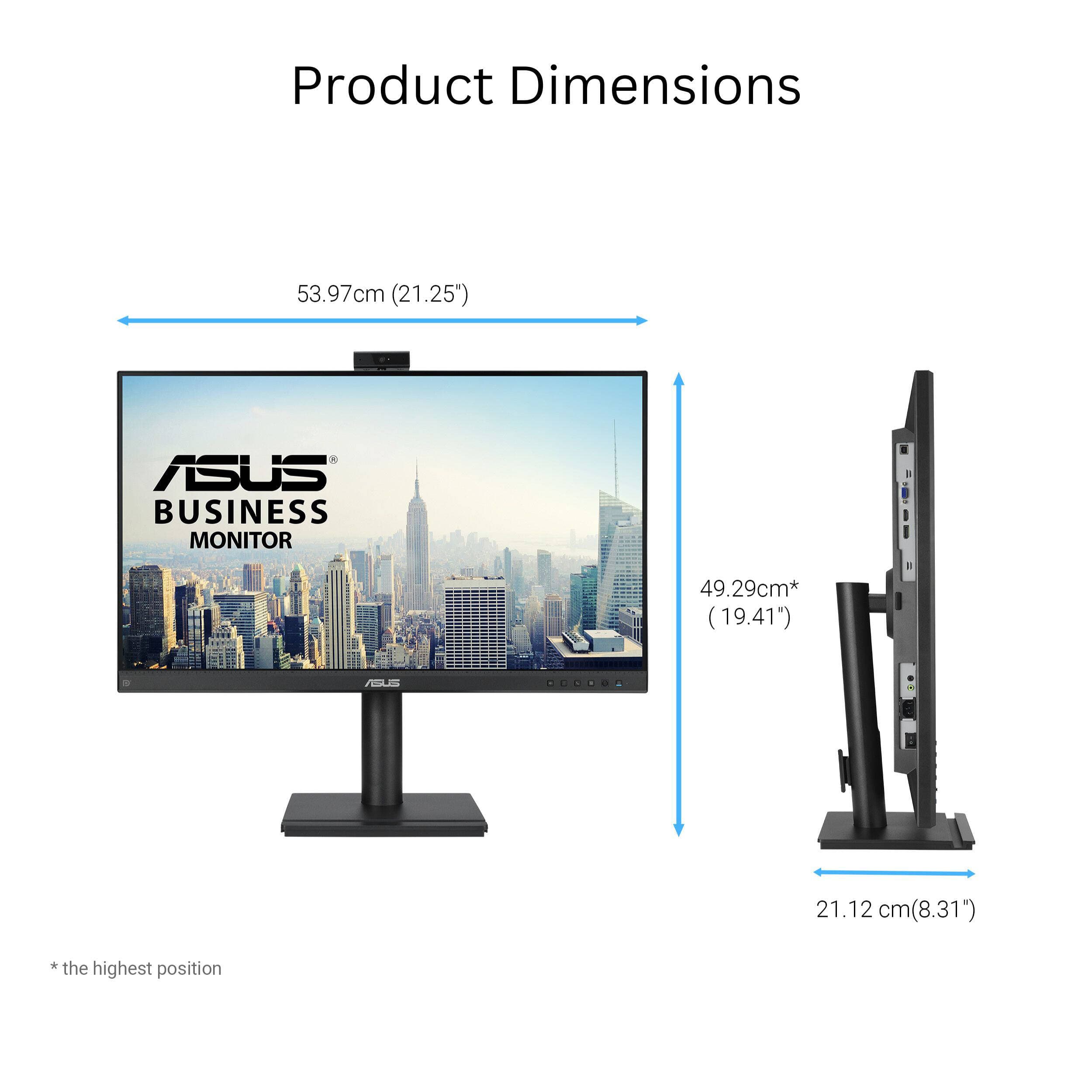ASUS BE249QFK 24-inch Full HD IPS video conferencing monitor with webcam, mic array, and speakers