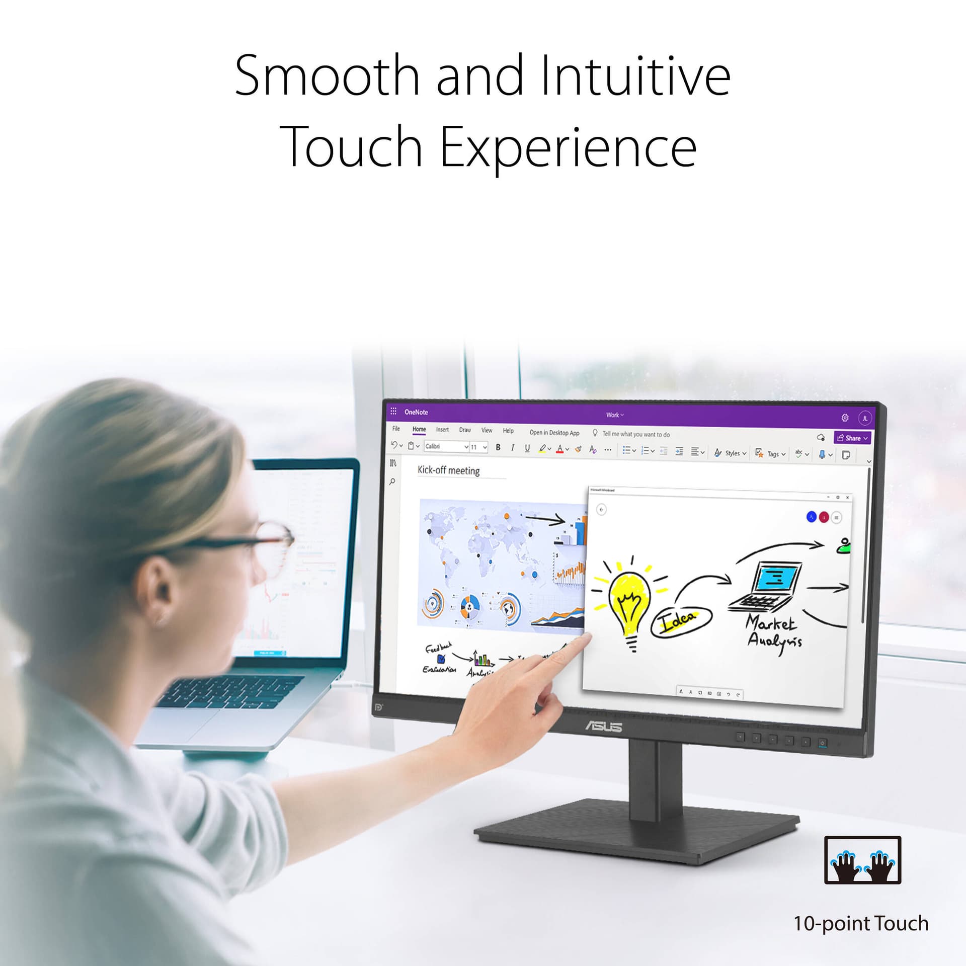 ASUS BE24ECSBT 23.8-inch Full HD IPS touch monitor with 10-point multi-touch