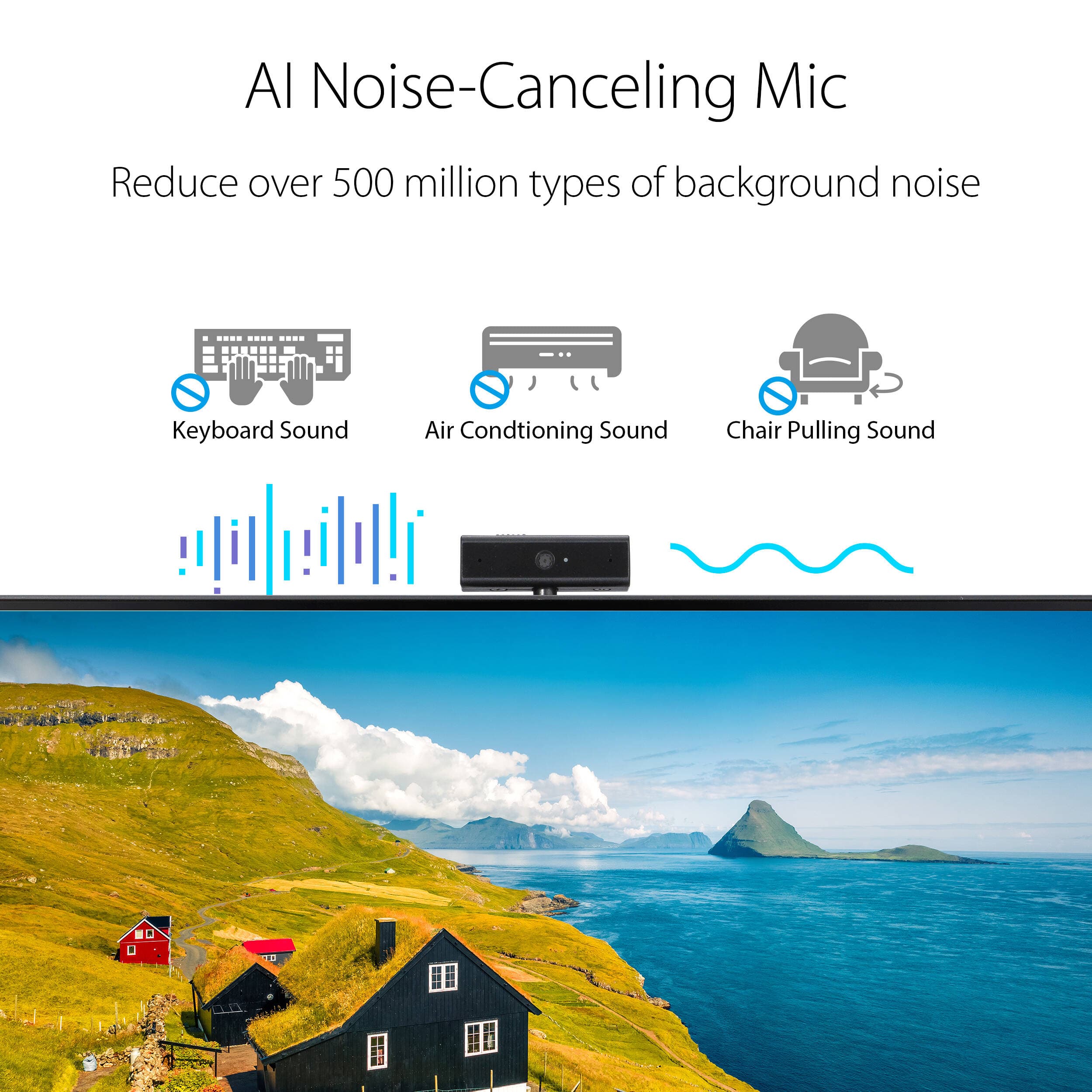 ASUS BE24ECSNK 23.8-inch Full HD IPS monitor with built-in webcam, microphone, USB-C docking, and height-adjustable stand