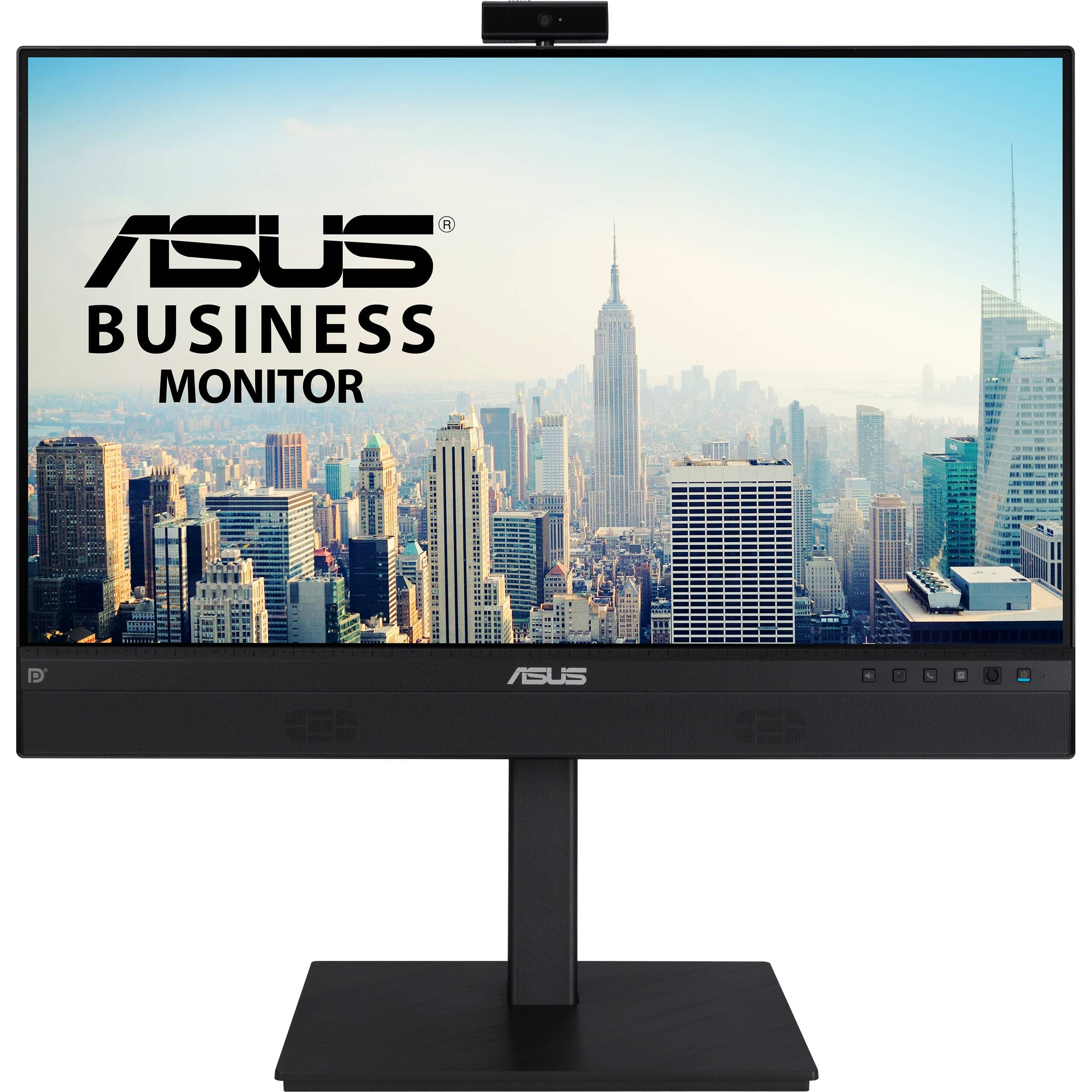 ASUS BE24ECSNK 23.8-inch Full HD IPS monitor with built-in webcam, microphone, USB-C docking, and height-adjustable stand