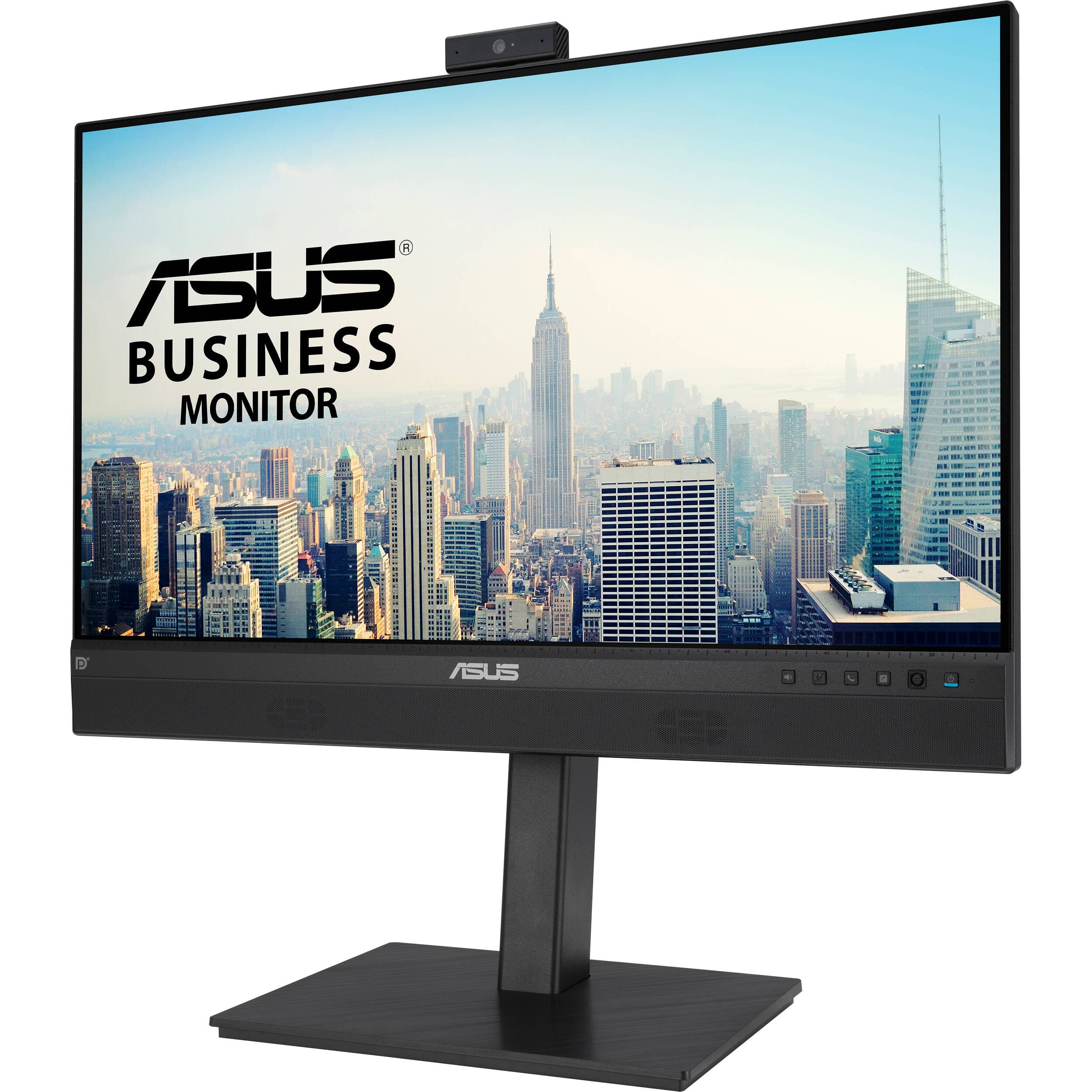 ASUS BE24ECSNK 23.8-inch Full HD IPS monitor with built-in webcam, microphone, USB-C docking, and height-adjustable stand
