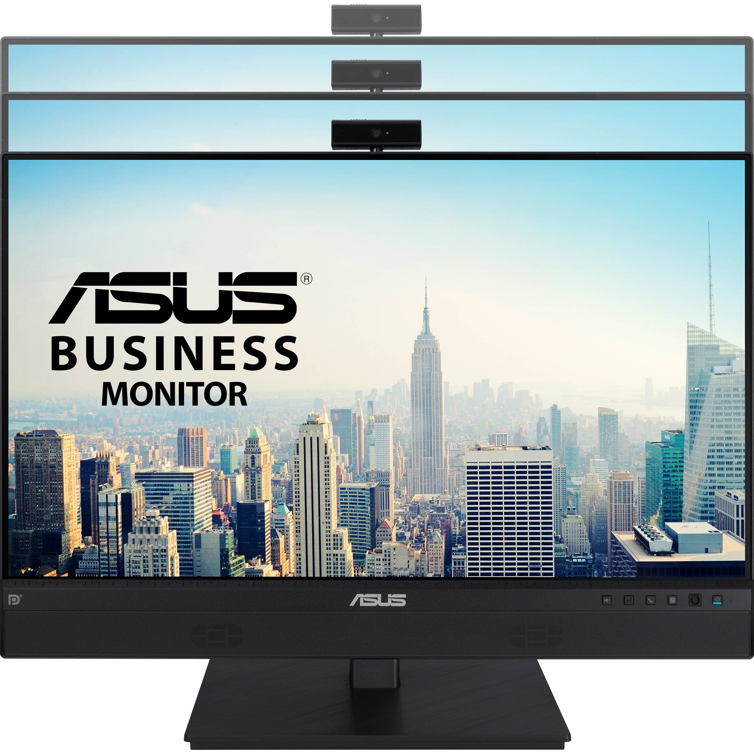 ASUS BE24ECSNK 23.8-inch Full HD IPS monitor with built-in webcam, microphone, USB-C docking, and height-adjustable stand