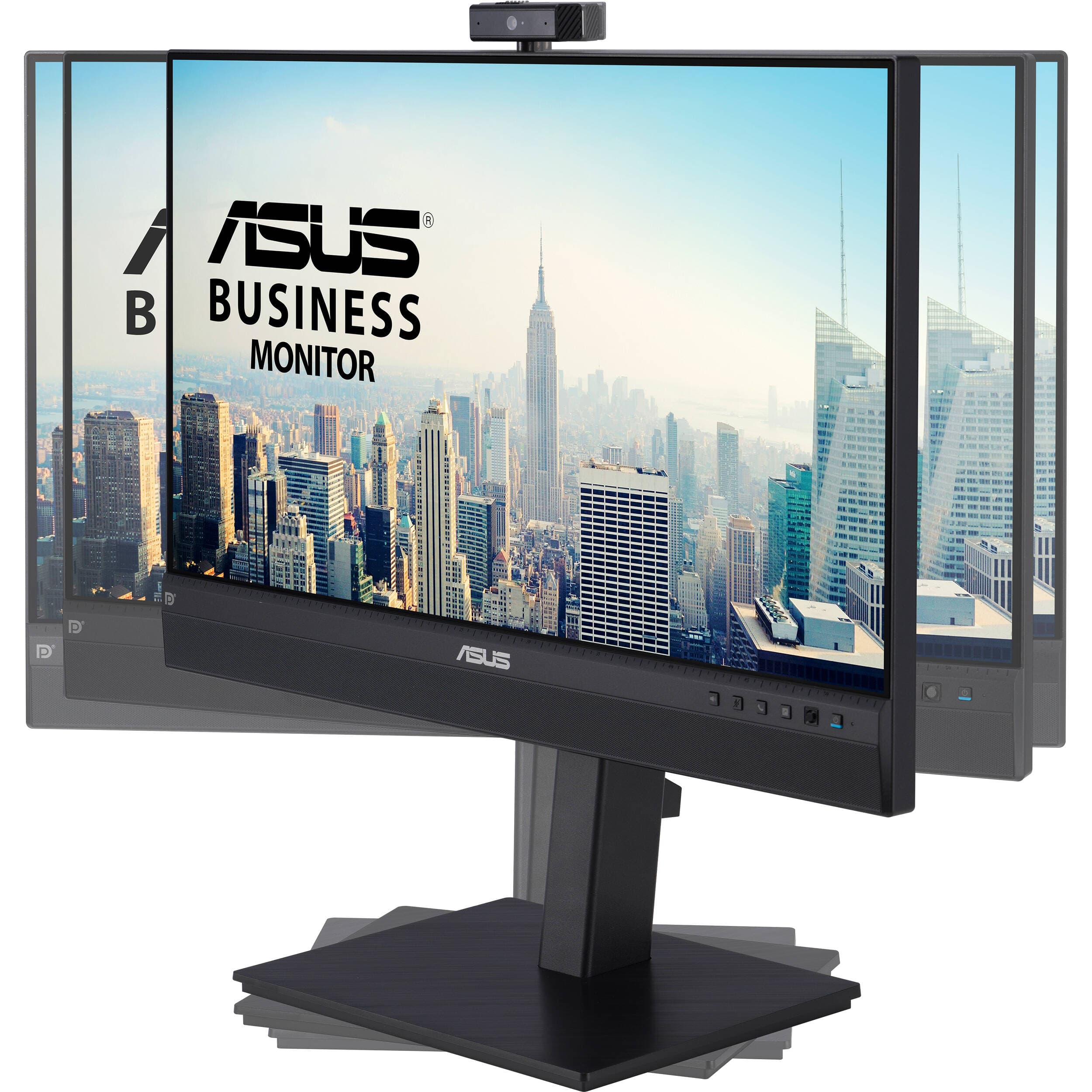 ASUS BE24ECSNK 23.8-inch Full HD IPS monitor with built-in webcam, microphone, USB-C docking, and height-adjustable stand