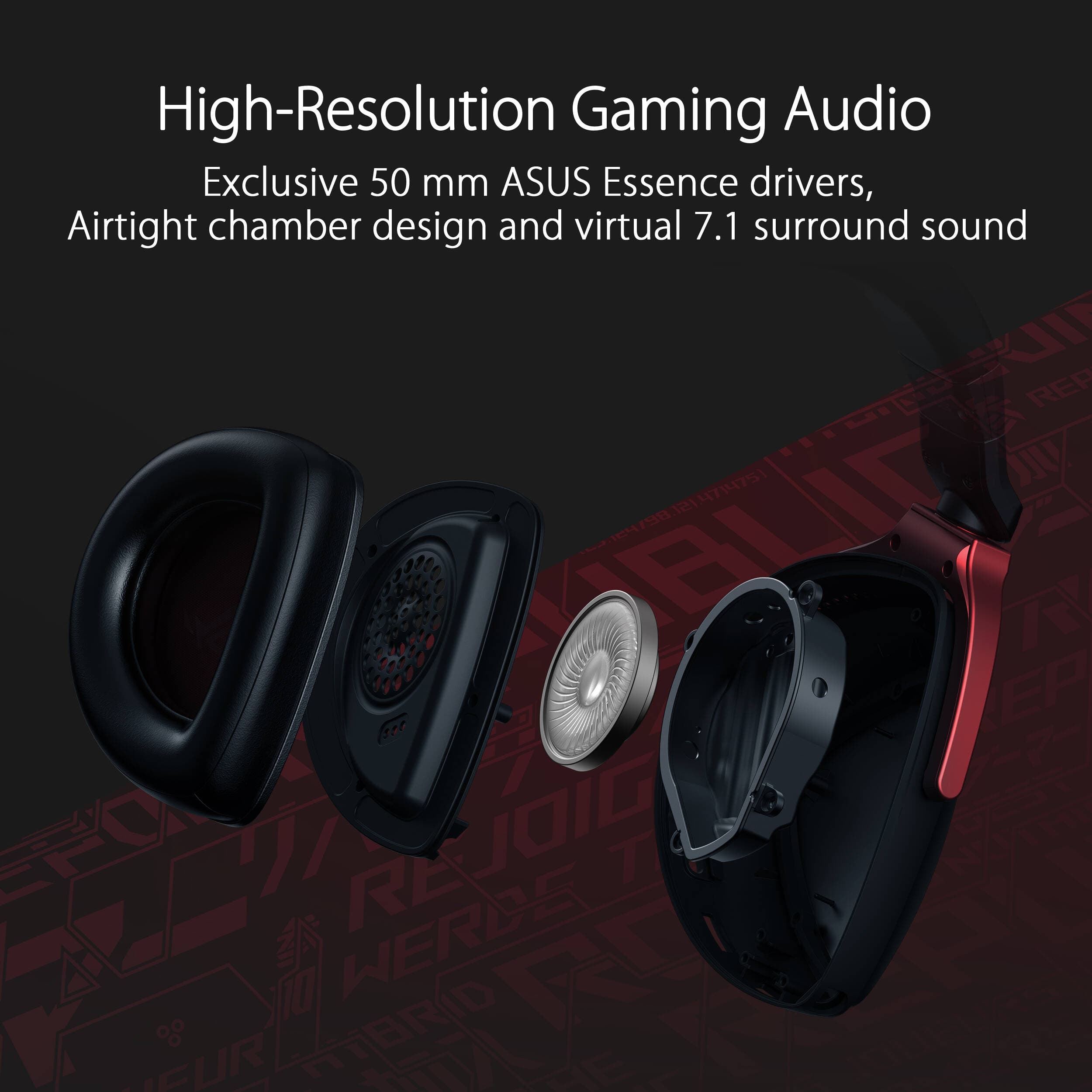 ASUS ROG Delta S Core wired gaming headset with 50 mm drivers and 7.1 surround sound