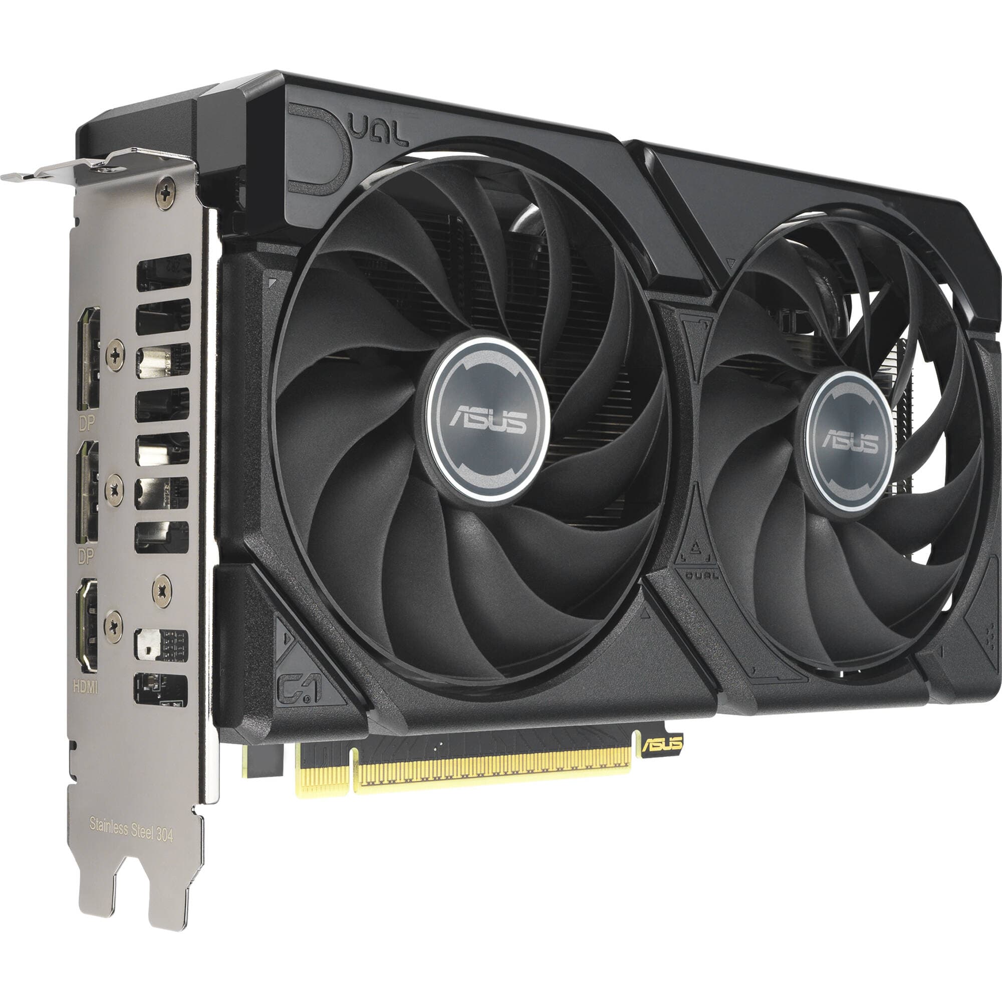 ASUS Dual Radeon RX 9060 XT 8GB GDDR6 graphics card with dual fans and 2.5-slot cooler