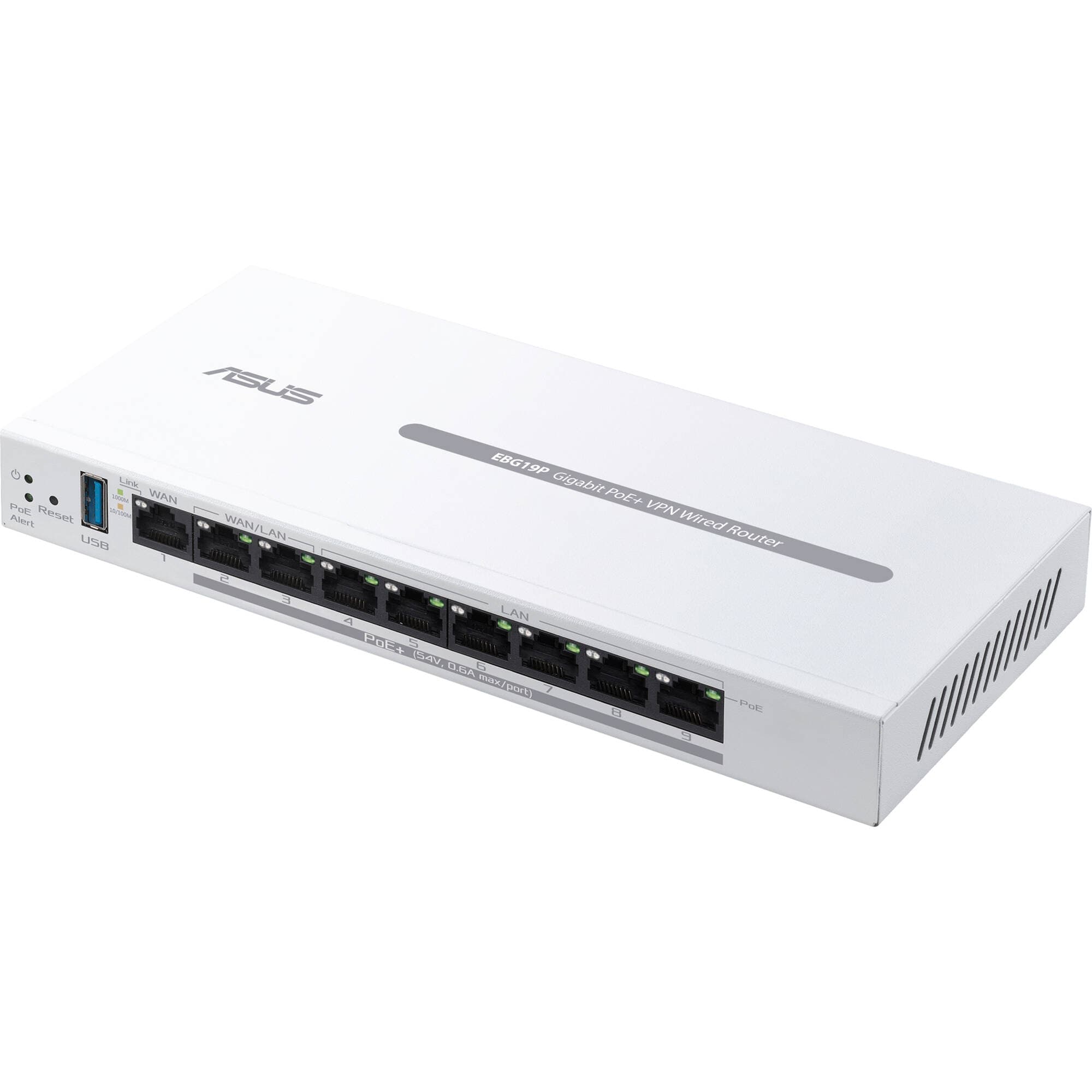 ASUS ExpertWiFi EBG19P Gigabit PoE+ VPN wired router with 8 PoE+ ports and multi-WAN support
