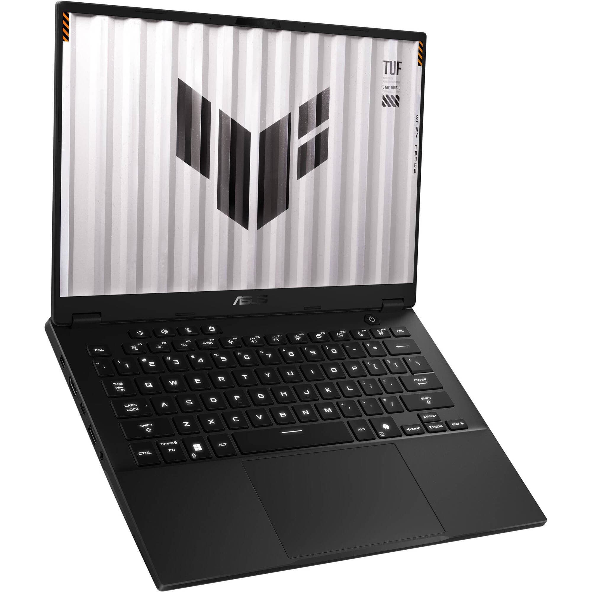 ASUS TUF Gaming 14-inch laptop in gray with WQXGA display and RTX graphics