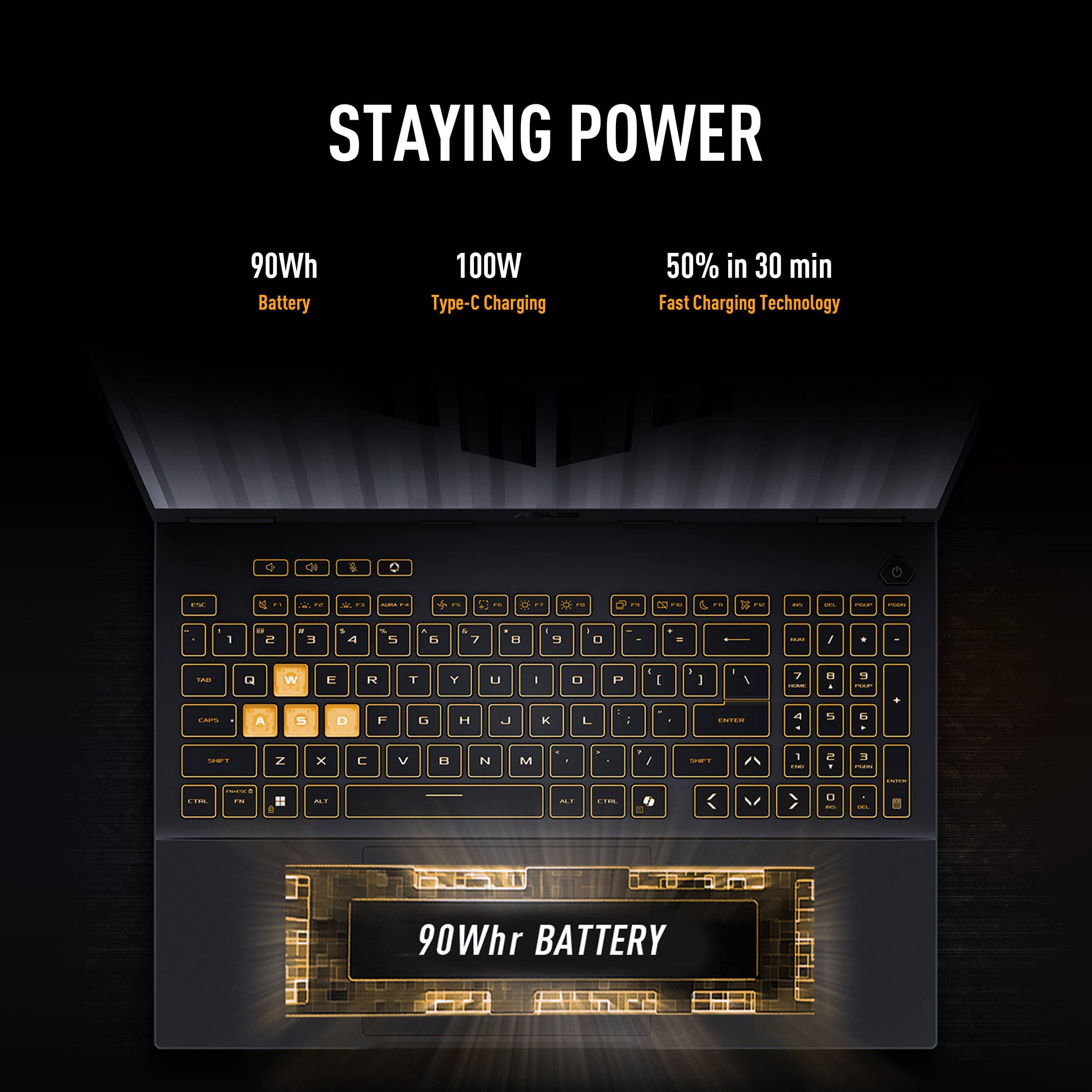 ASUS TUF 16-inch gaming laptop with Intel Core i7-14650HX and RTX 5050 in gray