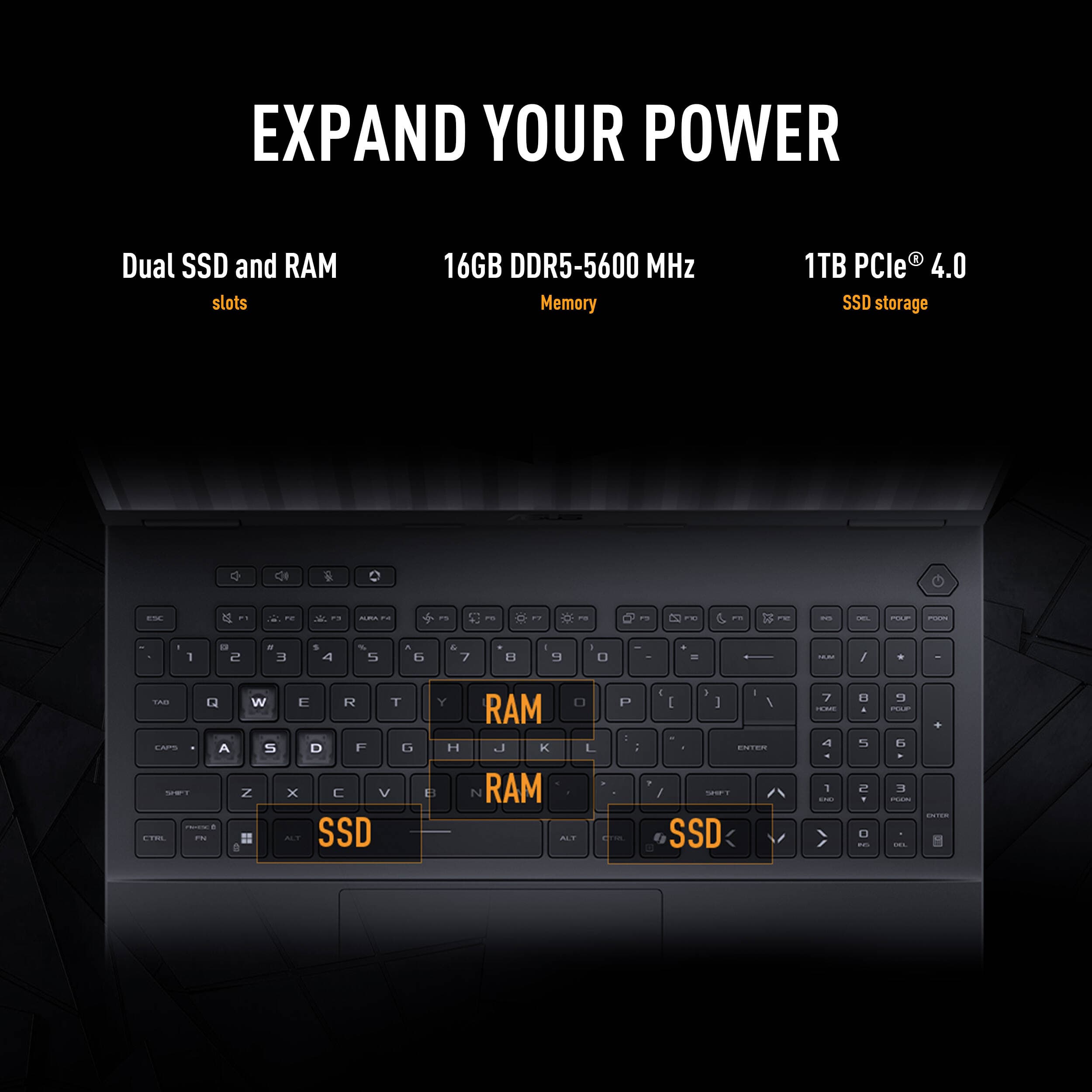 ASUS TUF 16-inch gaming laptop with Intel Core i7-14650HX and RTX 5050 in gray