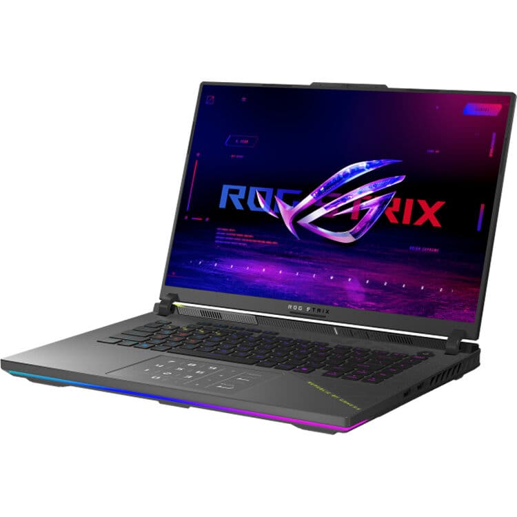 ASUS ROG Strix 16-inch gaming laptop with Ryzen 9 9955HXD, RTX 5070 Ti, and gray chassis