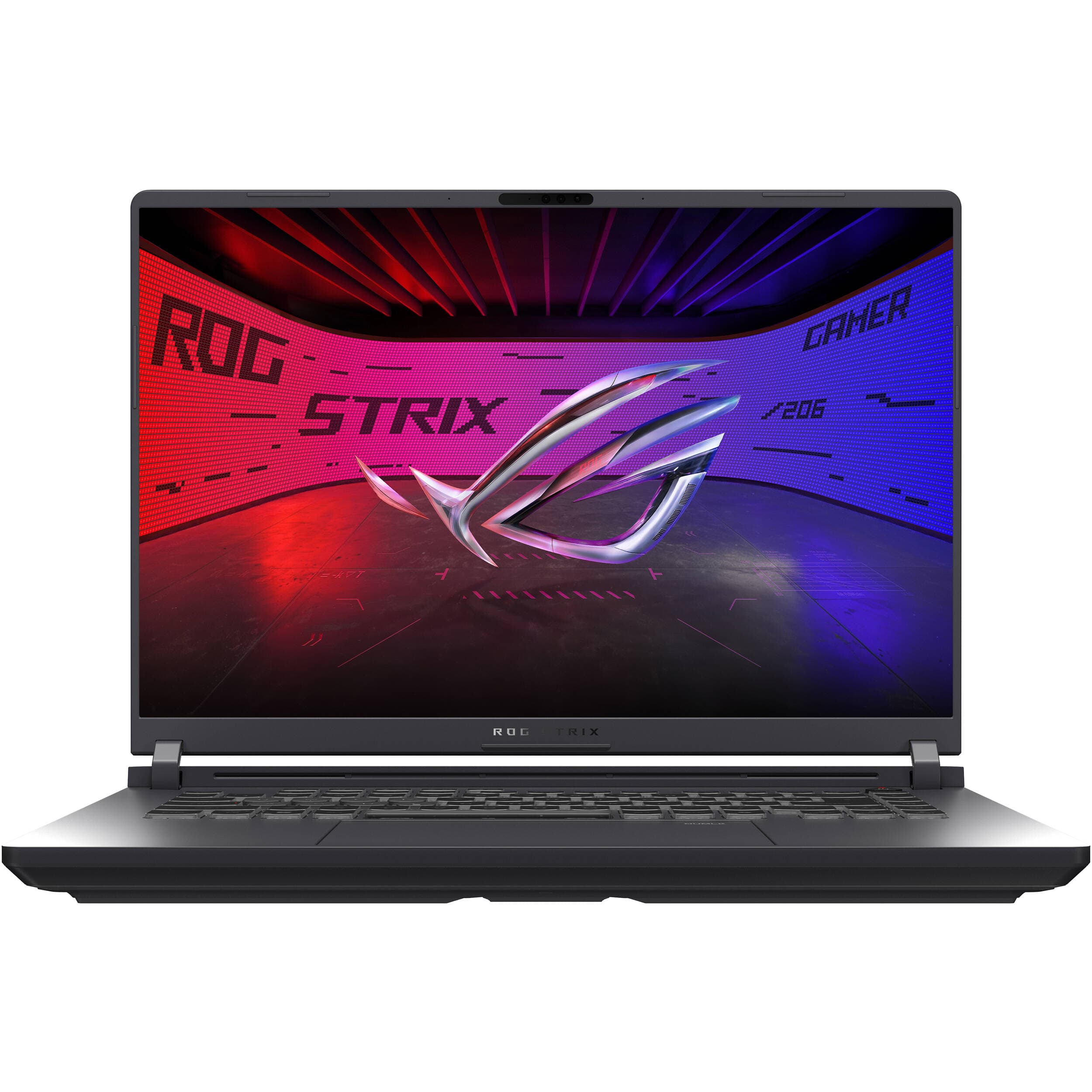 ASUS ROG Strix 16-inch gray gaming laptop with Intel Core i9, RTX 5060, 16 GB RAM, and 1 TB SSD