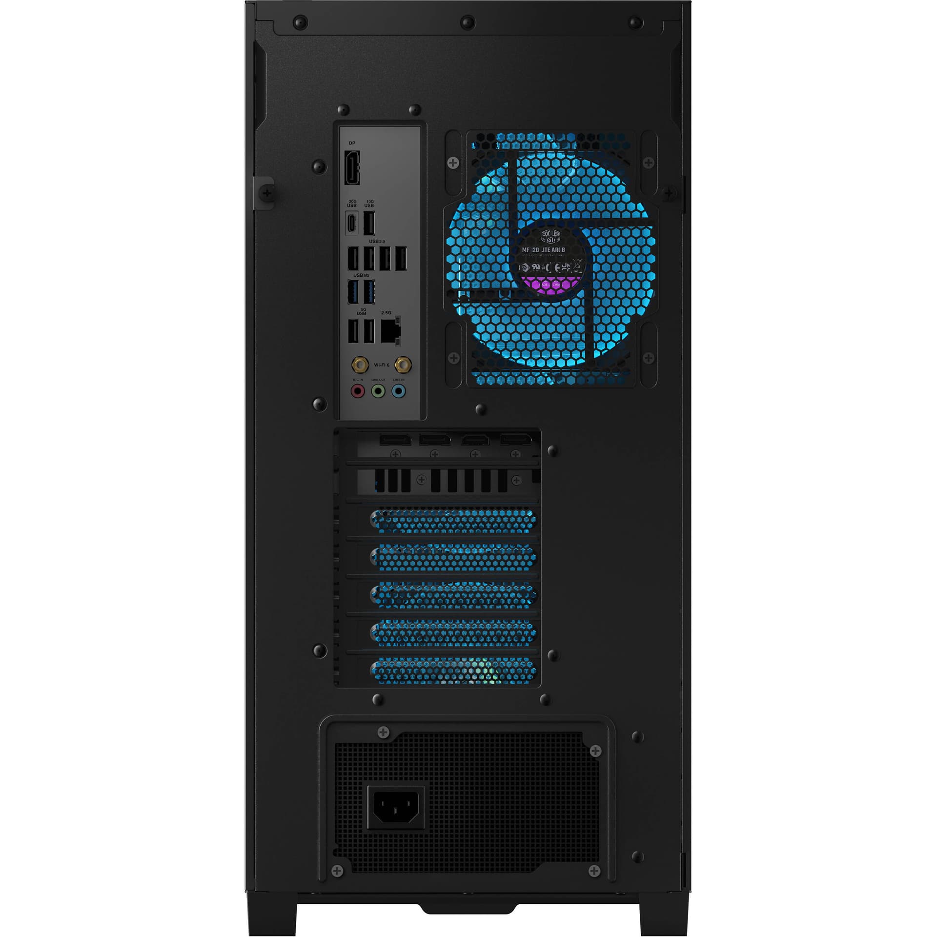 ASUS G Series black desktop tower with Core Ultra 7 265F, RTX 5070, 16 GB RAM, and 1 TB SSD