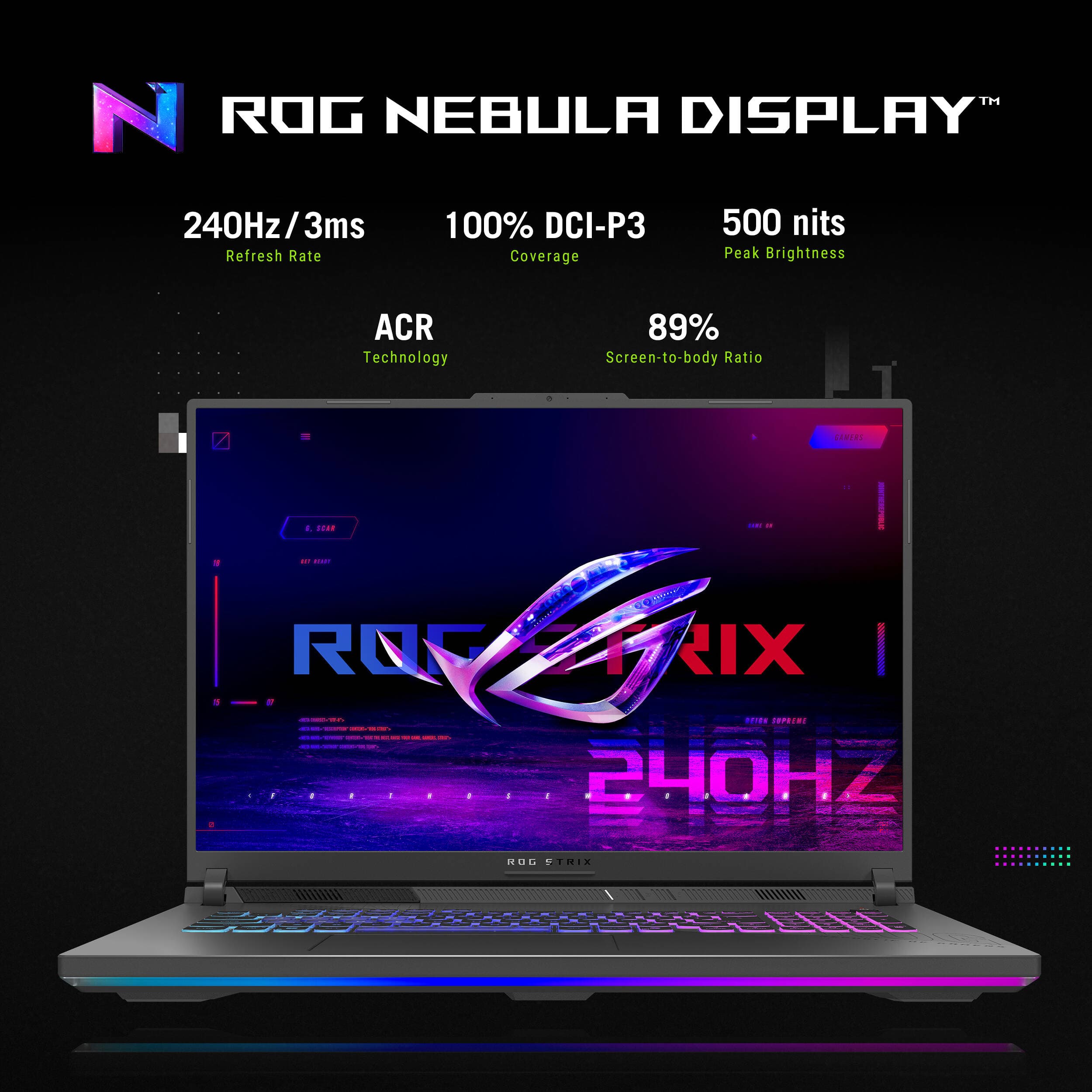ASUS ROG Strix 18-inch gaming laptop in gray with Ryzen 9 8940HX, RTX 5060, and WQXGA display