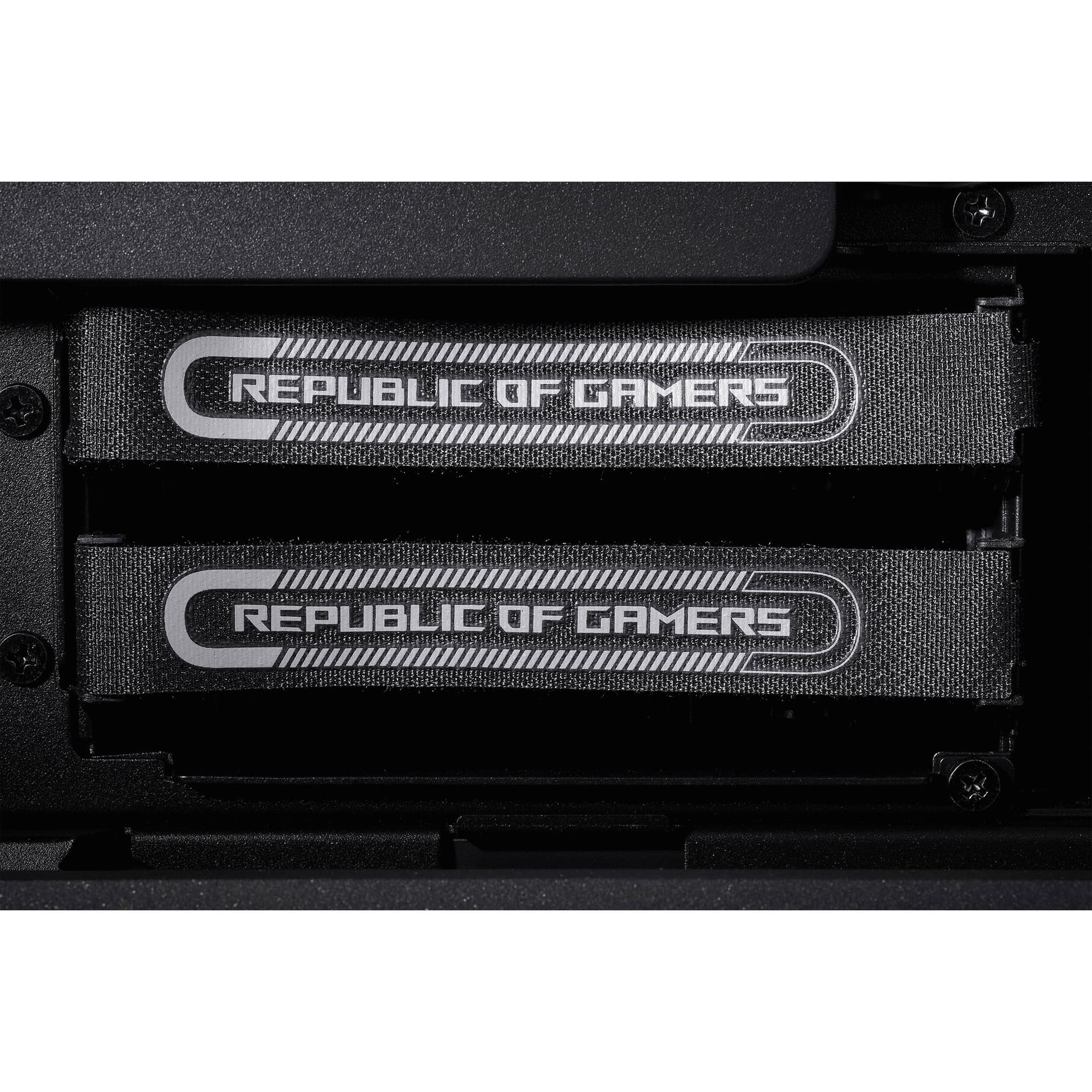 Black ASUS GR701 full-tower PC case with tempered glass side panel for premium desktop builds