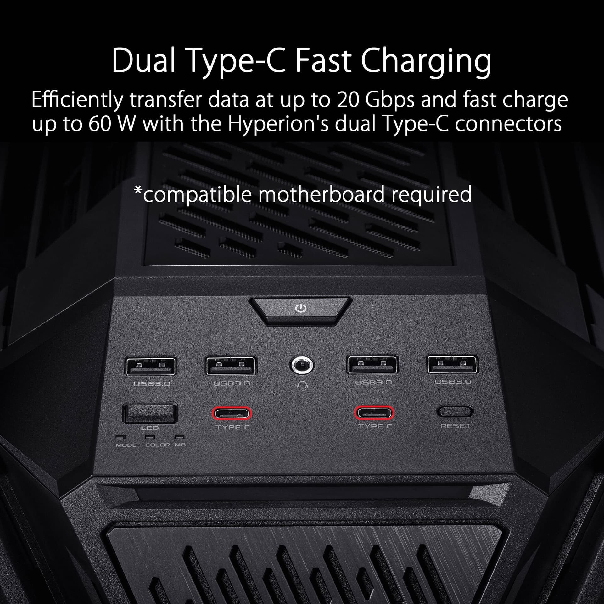 Black ASUS GR701 full-tower PC case with tempered glass side panel for premium desktop builds