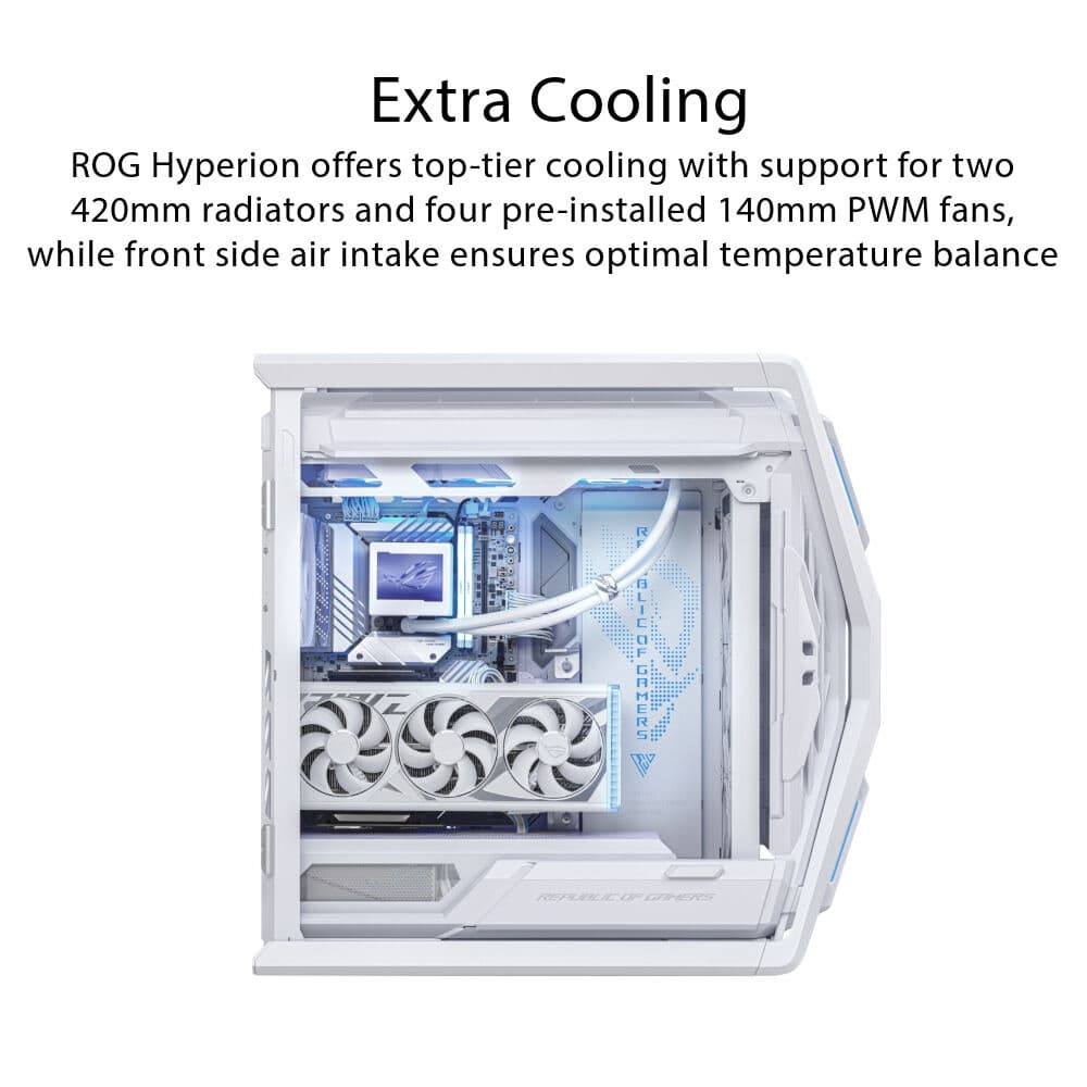 ASUS GR701/WT/PWM FAN// white PWM case cooling fan for desktop chassis airflow