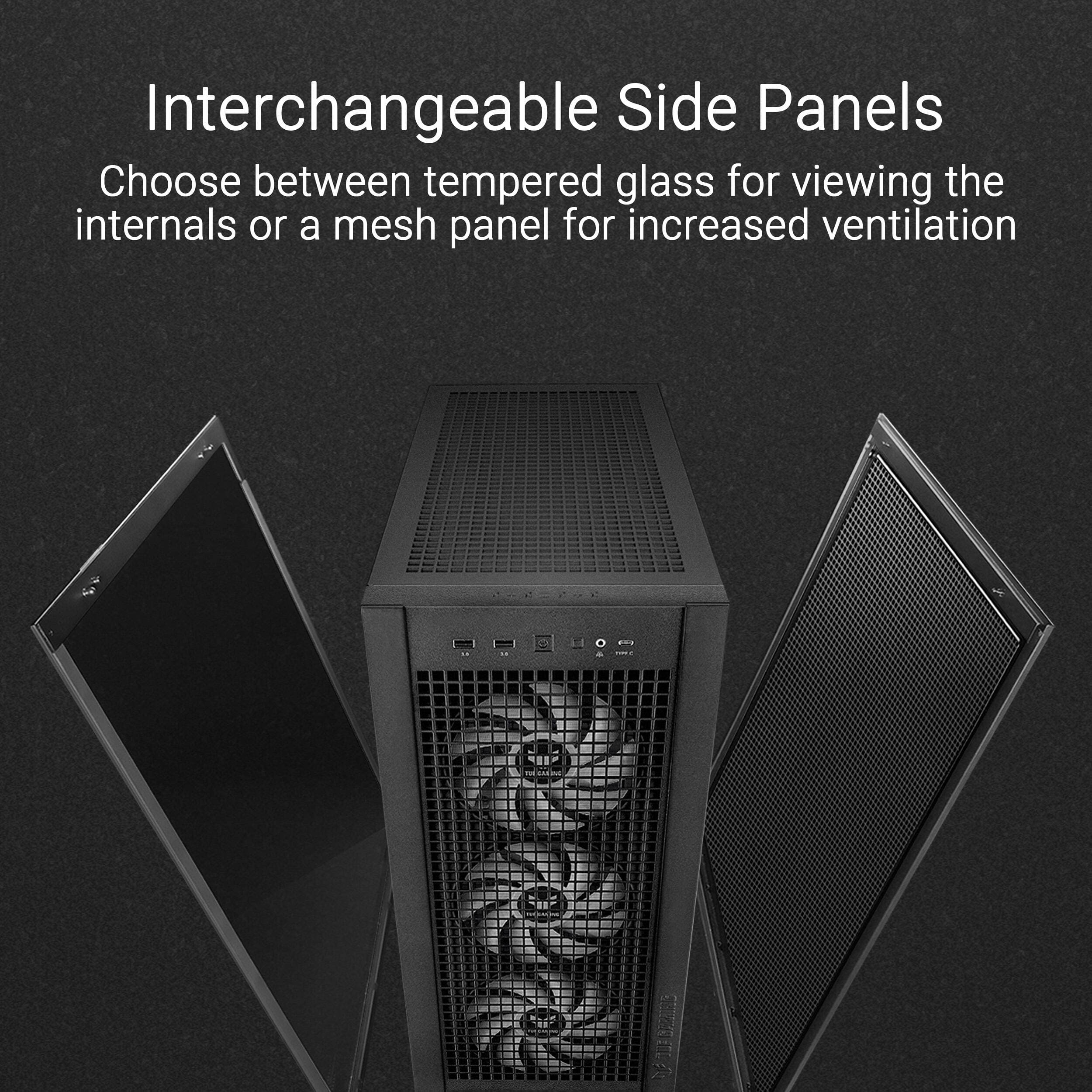 ASUS GT302 black PC case with ARGB fan support