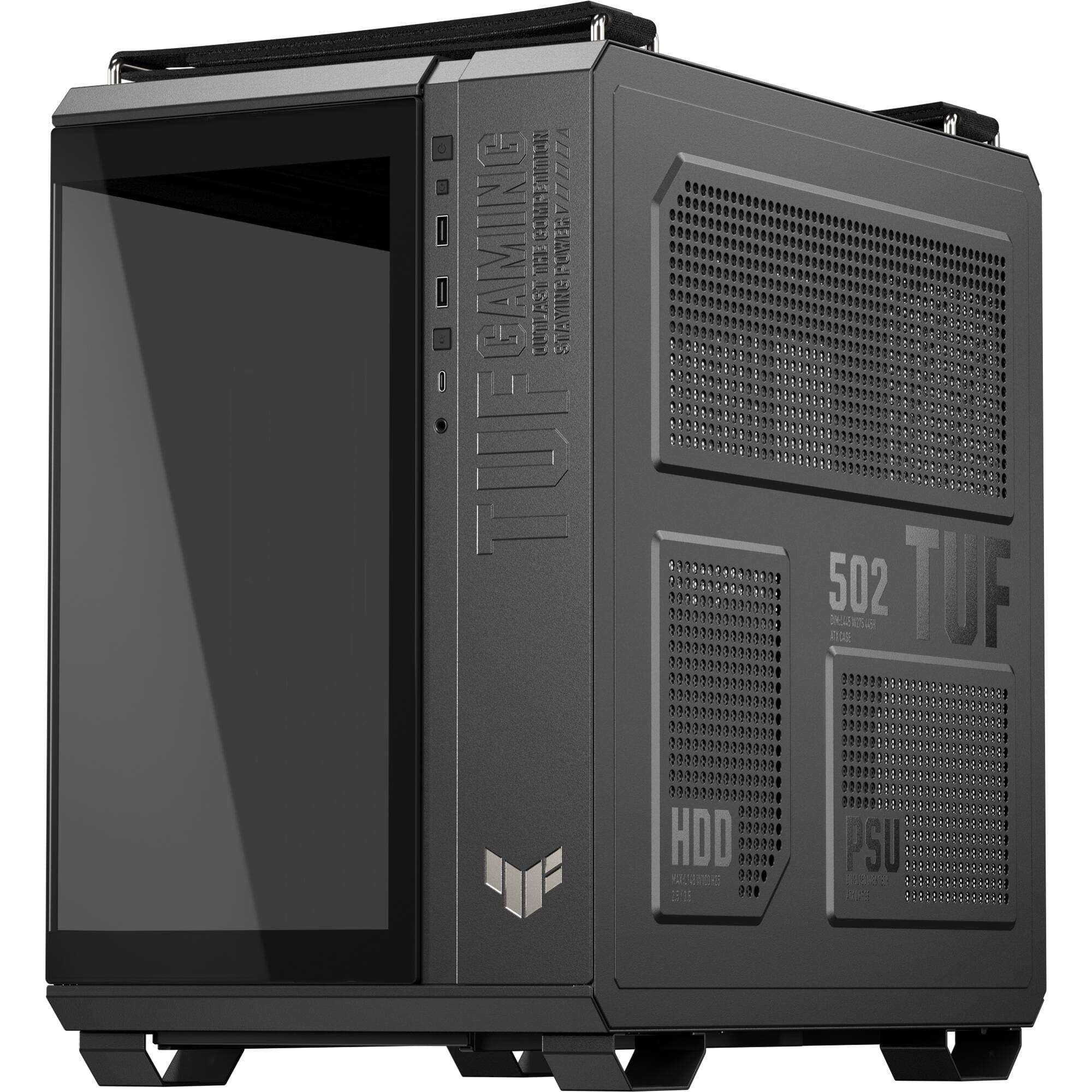 ASUS GT502 FV/BLK/TG// black mid-tower PC case with tempered glass panel