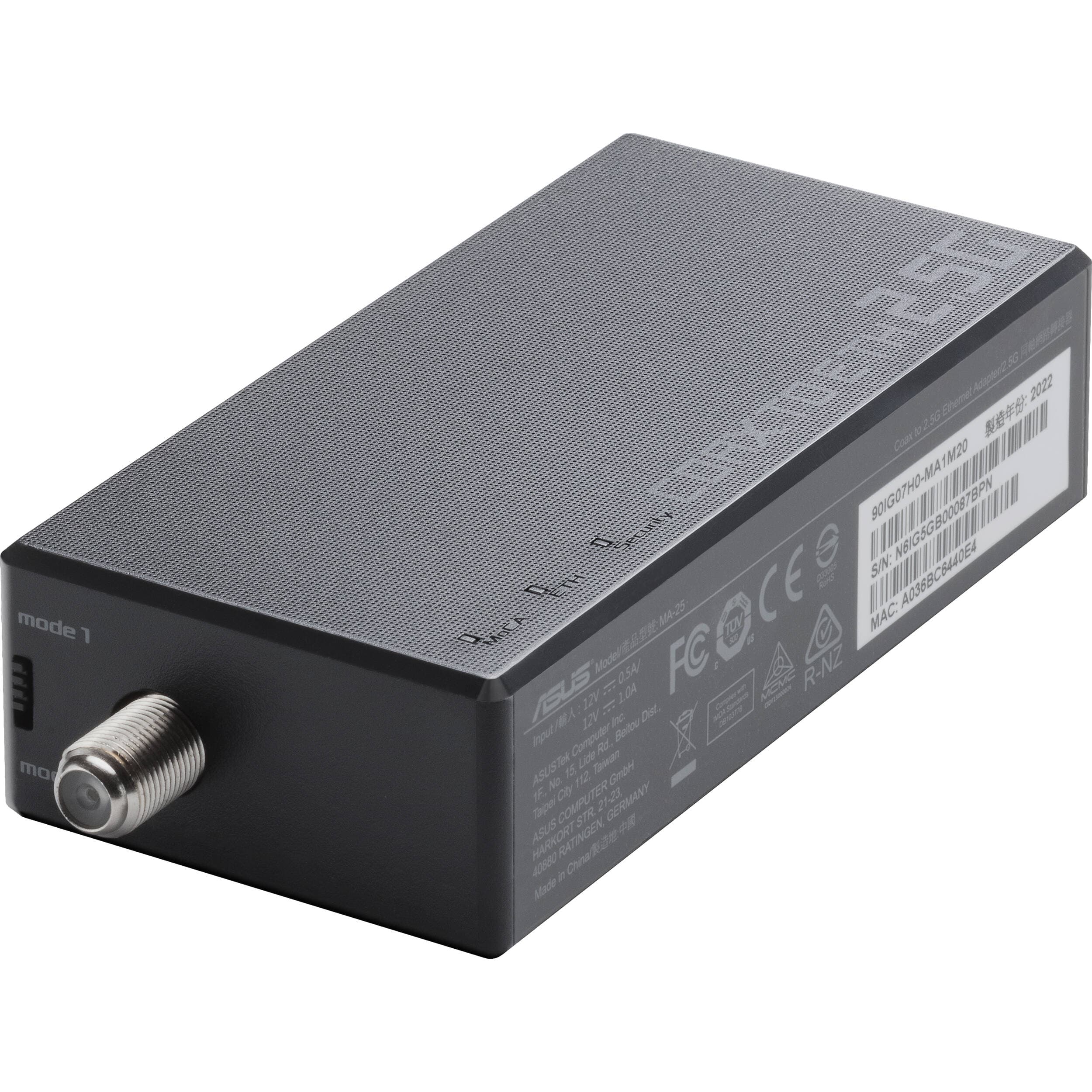 ASUS MA-25 2.5 Gbps Ethernet over coax MoCA 2.5 adapter for mesh backhaul