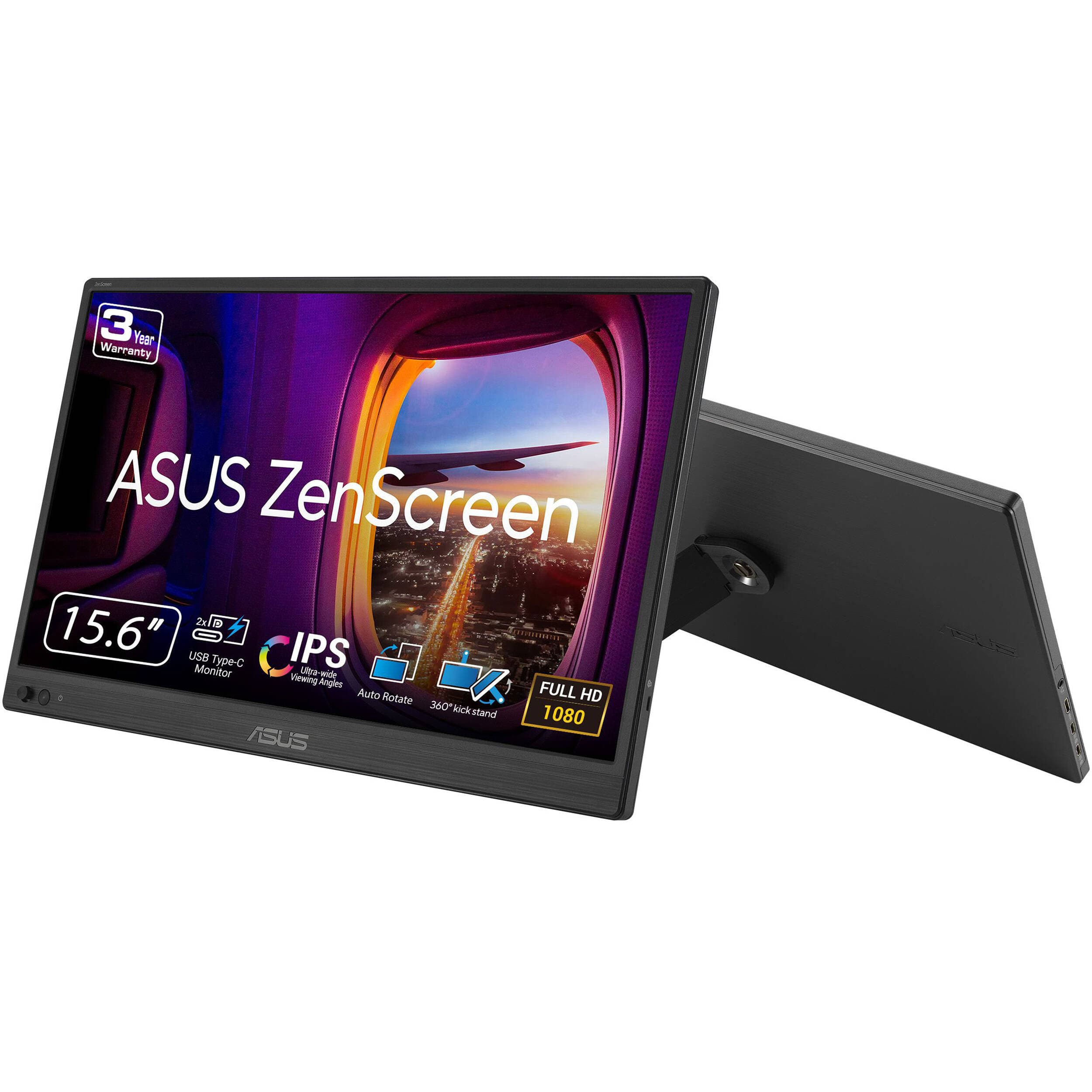 ASUS ZenScreen MB169CK 16-inch portable Full HD IPS monitor with dual USB-C and 360-degree kickstand