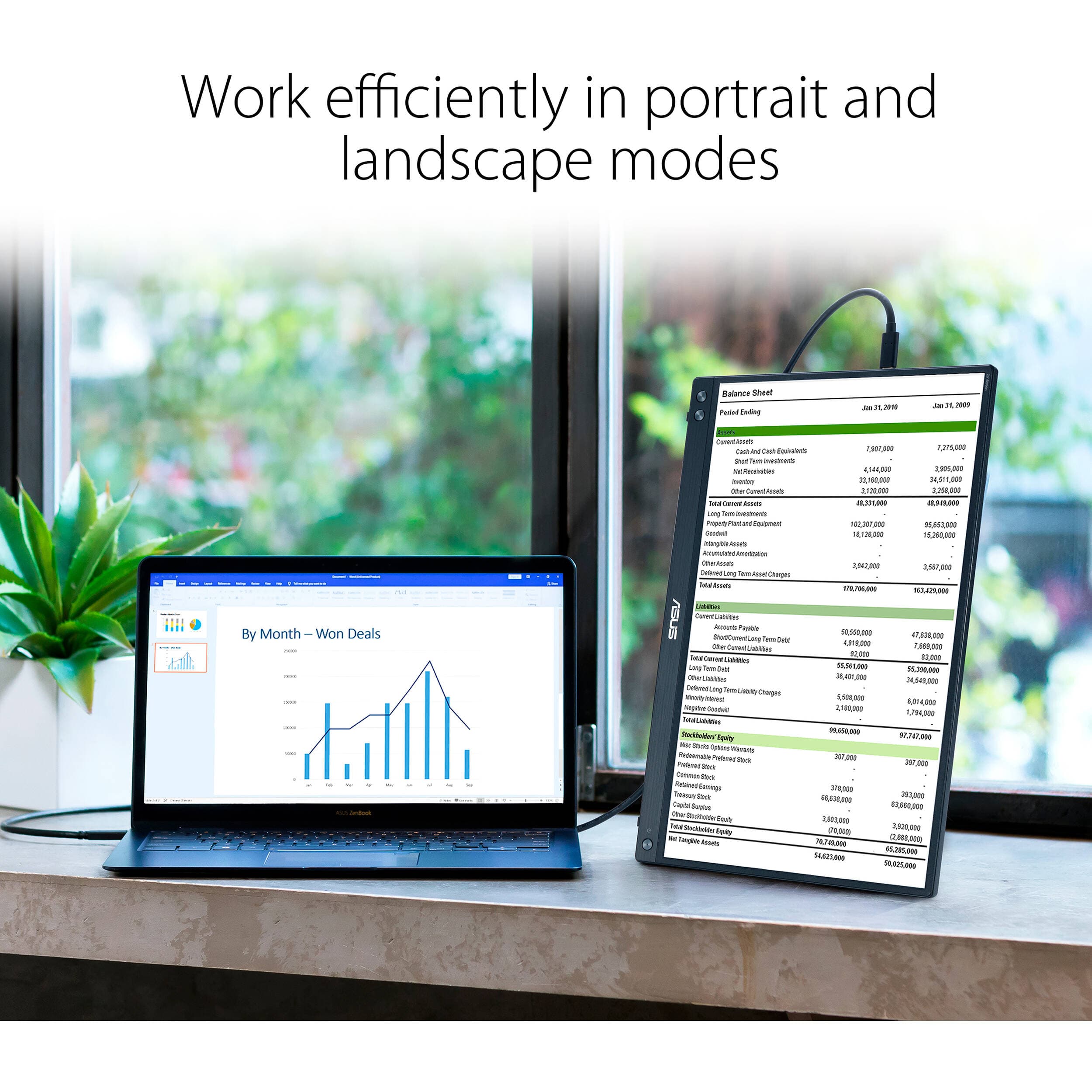 ASUS ZenScreen MB16ACV 15.6-inch portable monitor in silver with USB-C connectivity