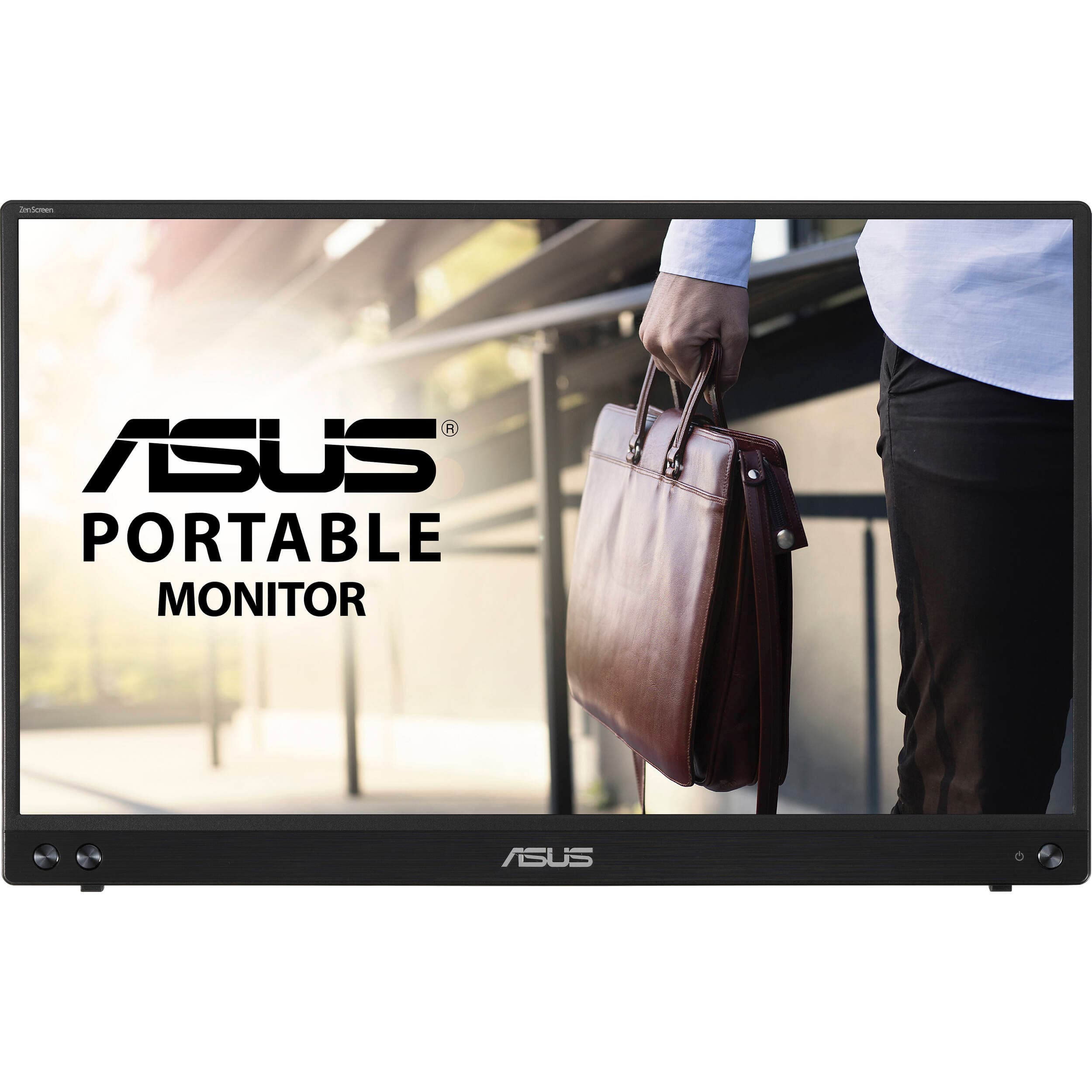 ASUS ZenScreen MB16ACV 15.6-inch portable monitor in silver with USB-C connectivity