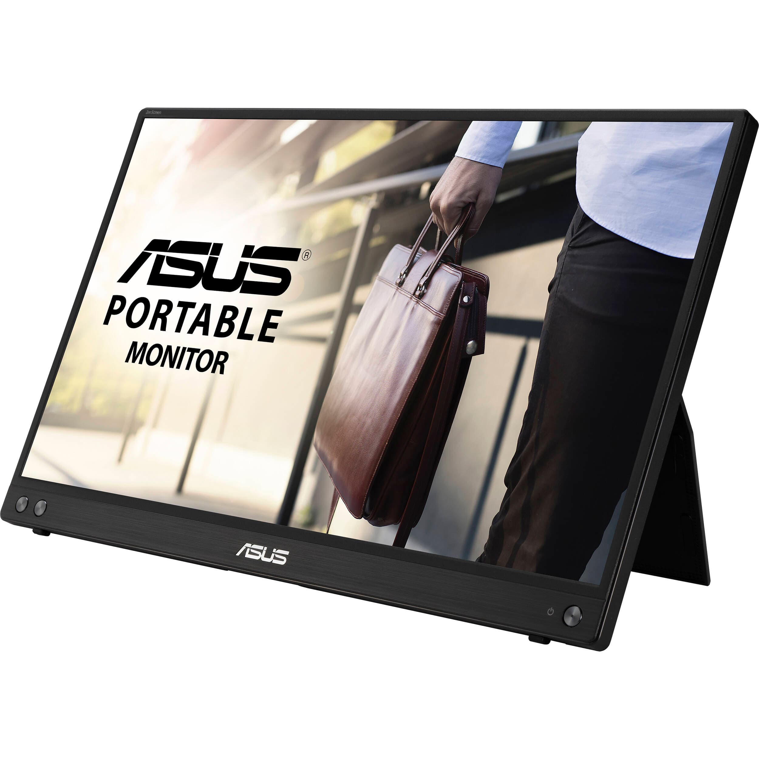 ASUS ZenScreen MB16ACV 15.6-inch portable monitor in silver with USB-C connectivity