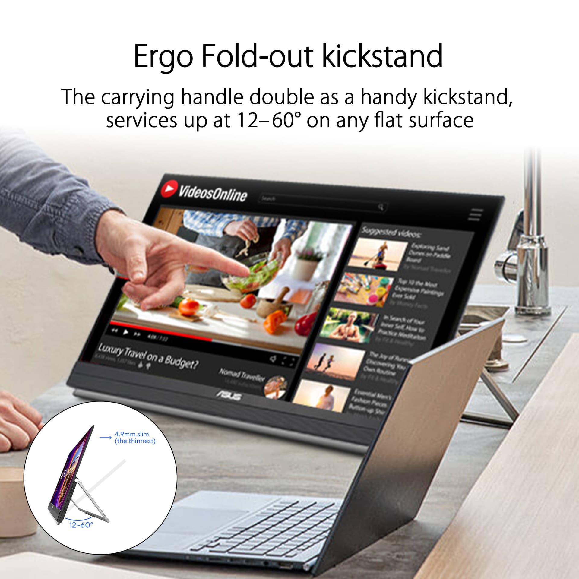 ASUS ZenScreen MB229CF 21.5-inch portable Full HD IPS monitor with kickstand and USB-C