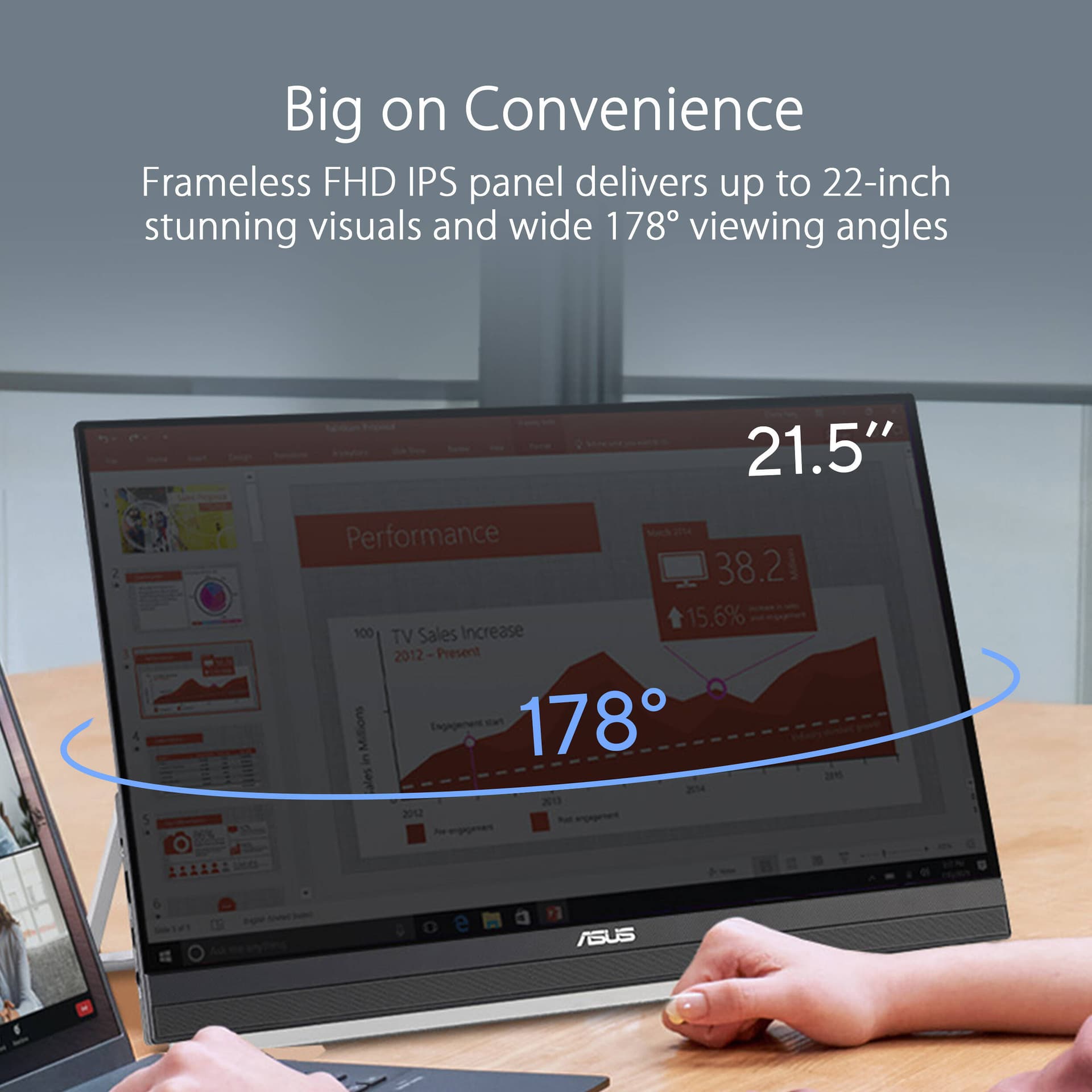 ASUS ZenScreen MB229CF 21.5-inch portable Full HD IPS monitor with kickstand and USB-C