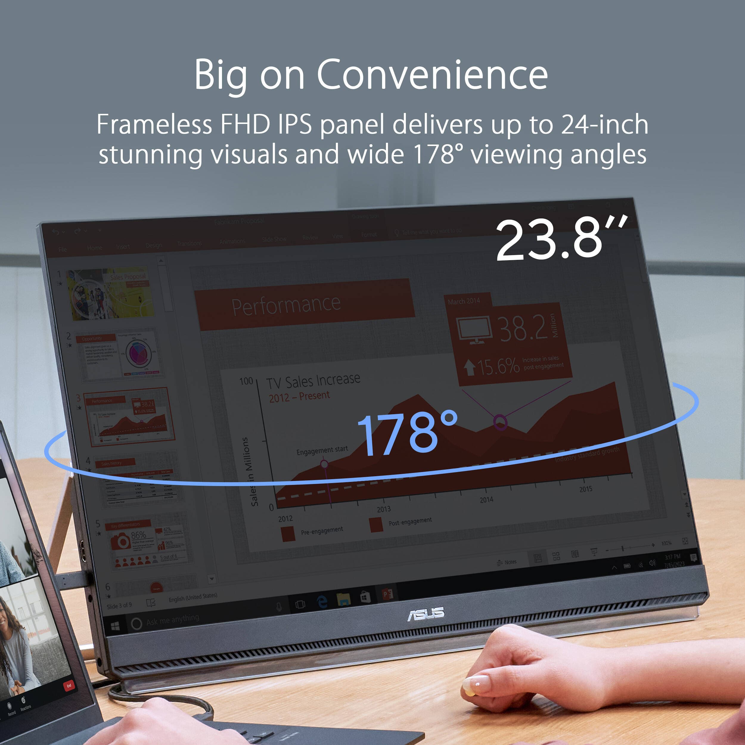 ASUS ZenScreen MB249C portable 23.8-inch Full HD monitor with USB-C and multi-stand design