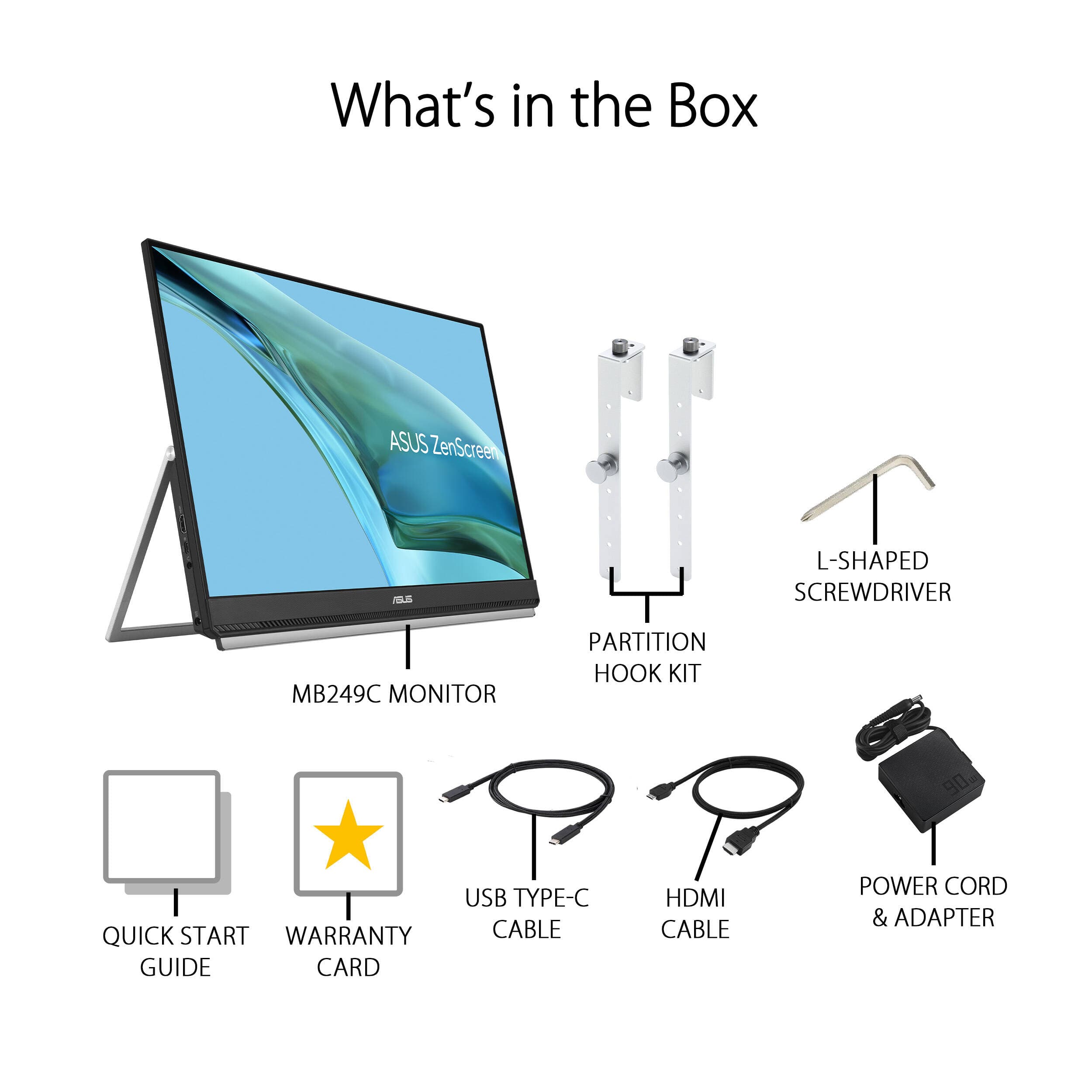 ASUS ZenScreen MB249C portable 23.8-inch Full HD monitor with USB-C and multi-stand design