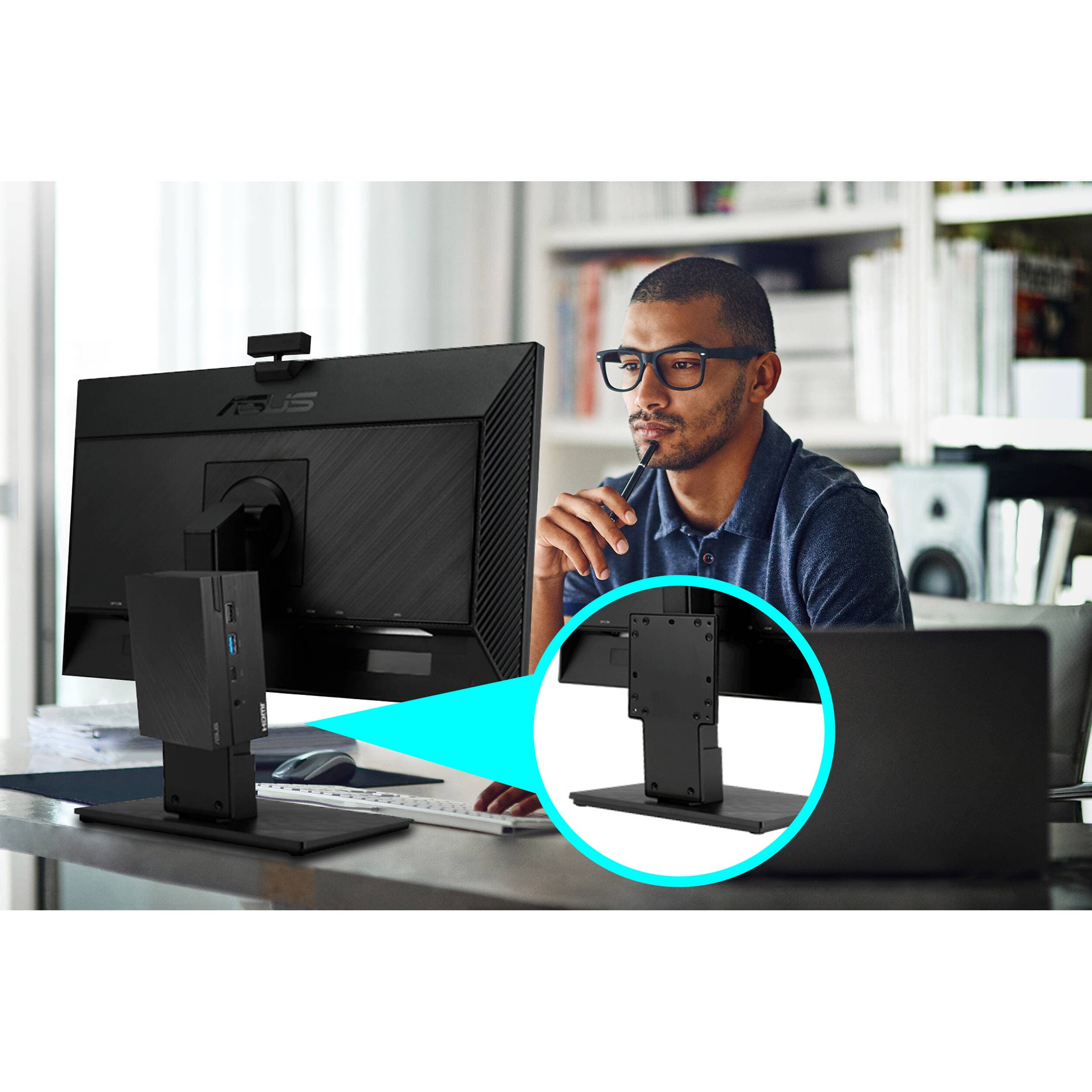 ASUS MKT02 mini PC kit for mounting a mini PC behind a compatible ASUS monitor