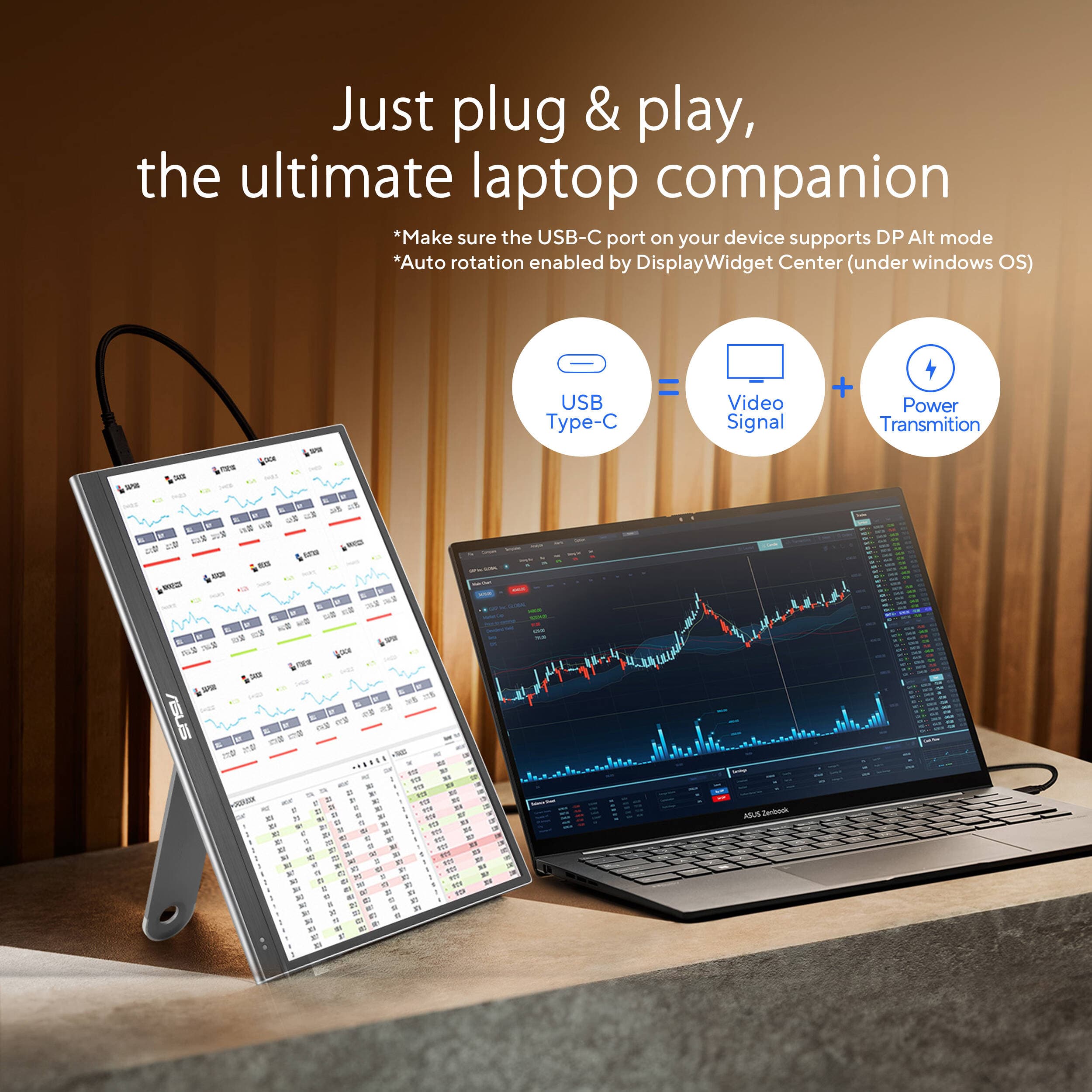 ASUS MQ16AHE 16-inch OLED portable monitor with USB-C and 360 kickstand